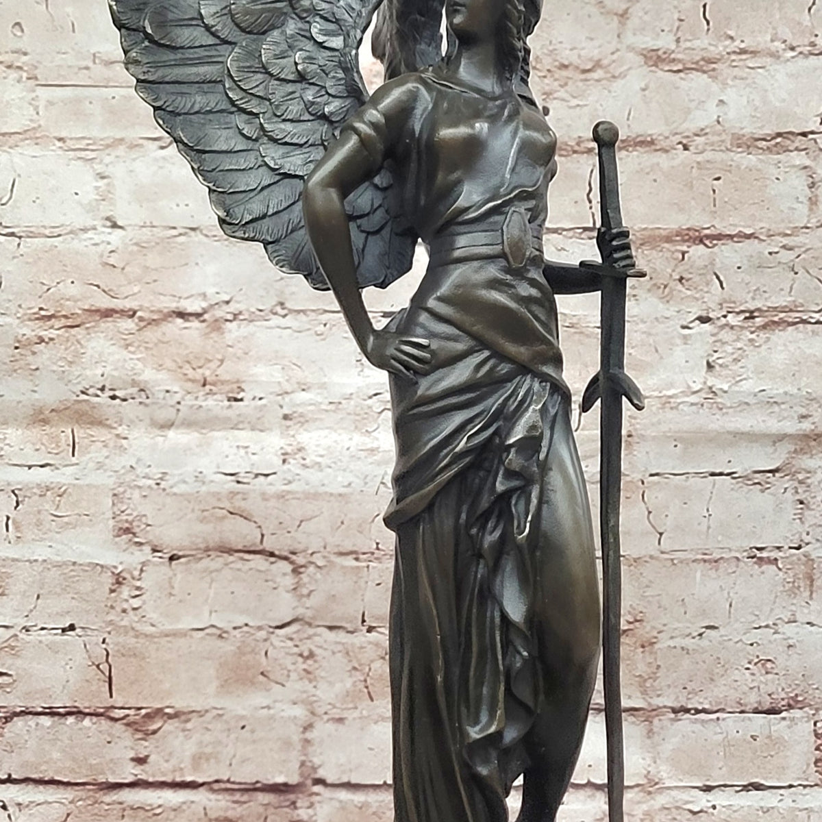 Angel with Sword Classical Bronze Statue Sculpture Signed Art Indoor O ...