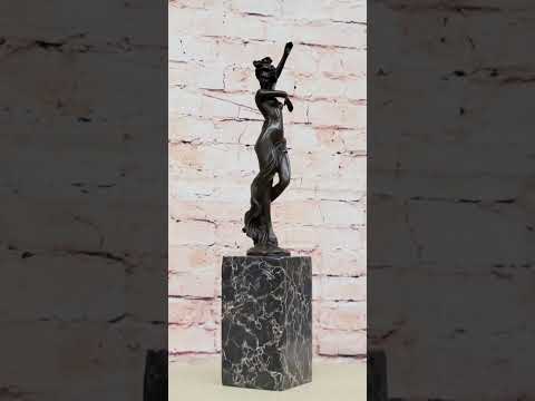 Classical Nude Female Figure Striking a Pose Bronze Sculpture Figurine ...