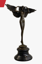DESCENDING-NIGHT-by-adolph-weinman-bronze -metal -statue-winged-female-angel