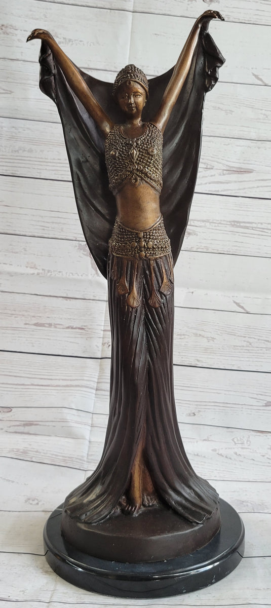 Art Deco Chiparus Russian Dancer Girl With Veil Bronze Statue Sculptur ...