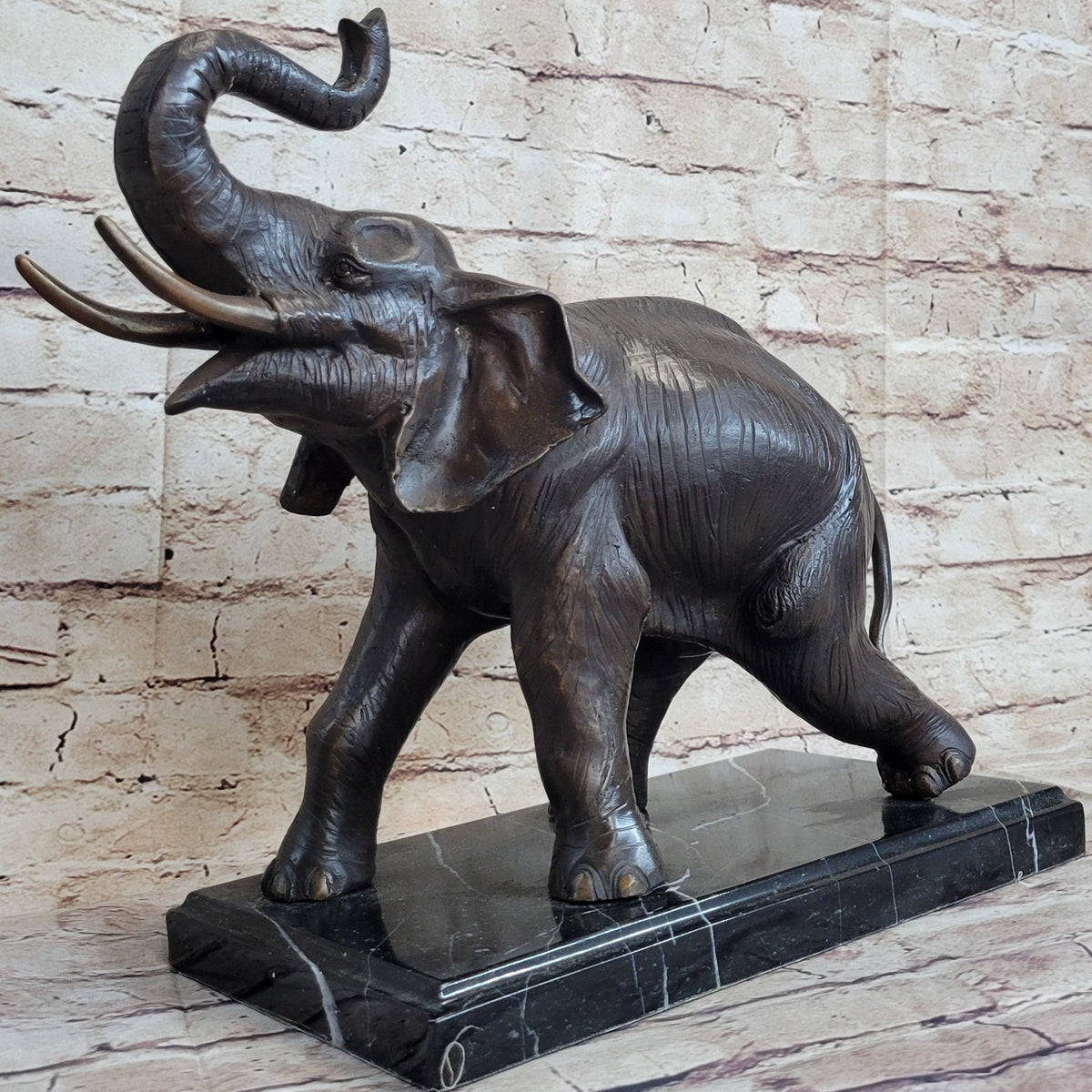 Bronze sitting animal sculpture outdoor elephant statues OAE-12