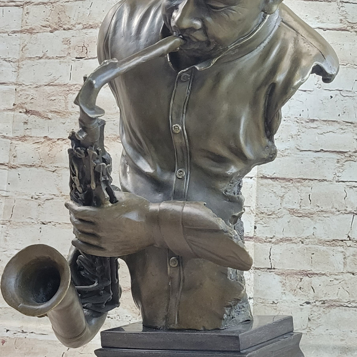 Harlem Jazz Man Saxophonist African American Black Saxophone Player Br Bronzhaus