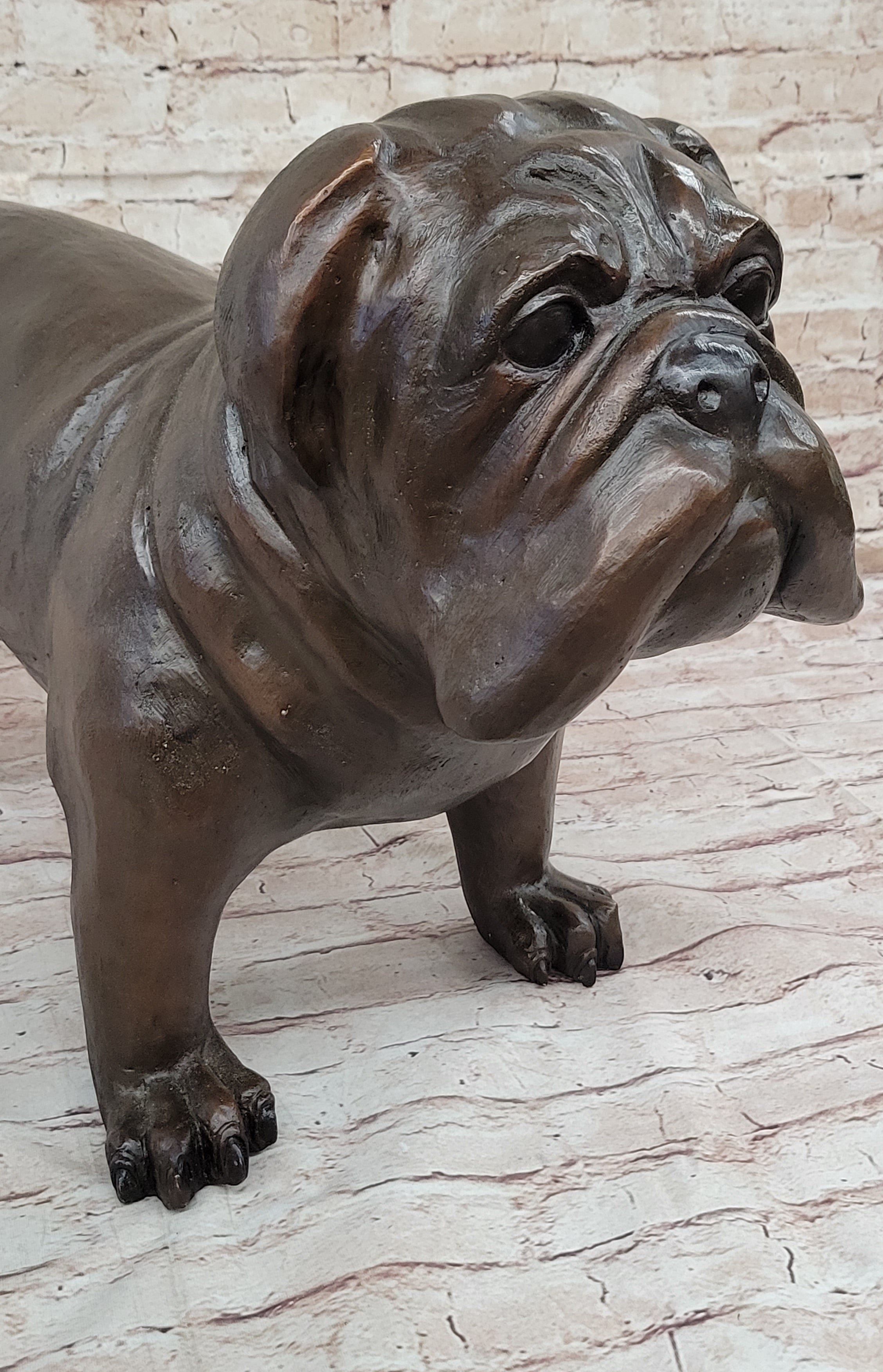 Bulldog Big Cook Xxx Video - Life Size English Bulldog Puppy Bronze Statue Sculpture Figure 14\