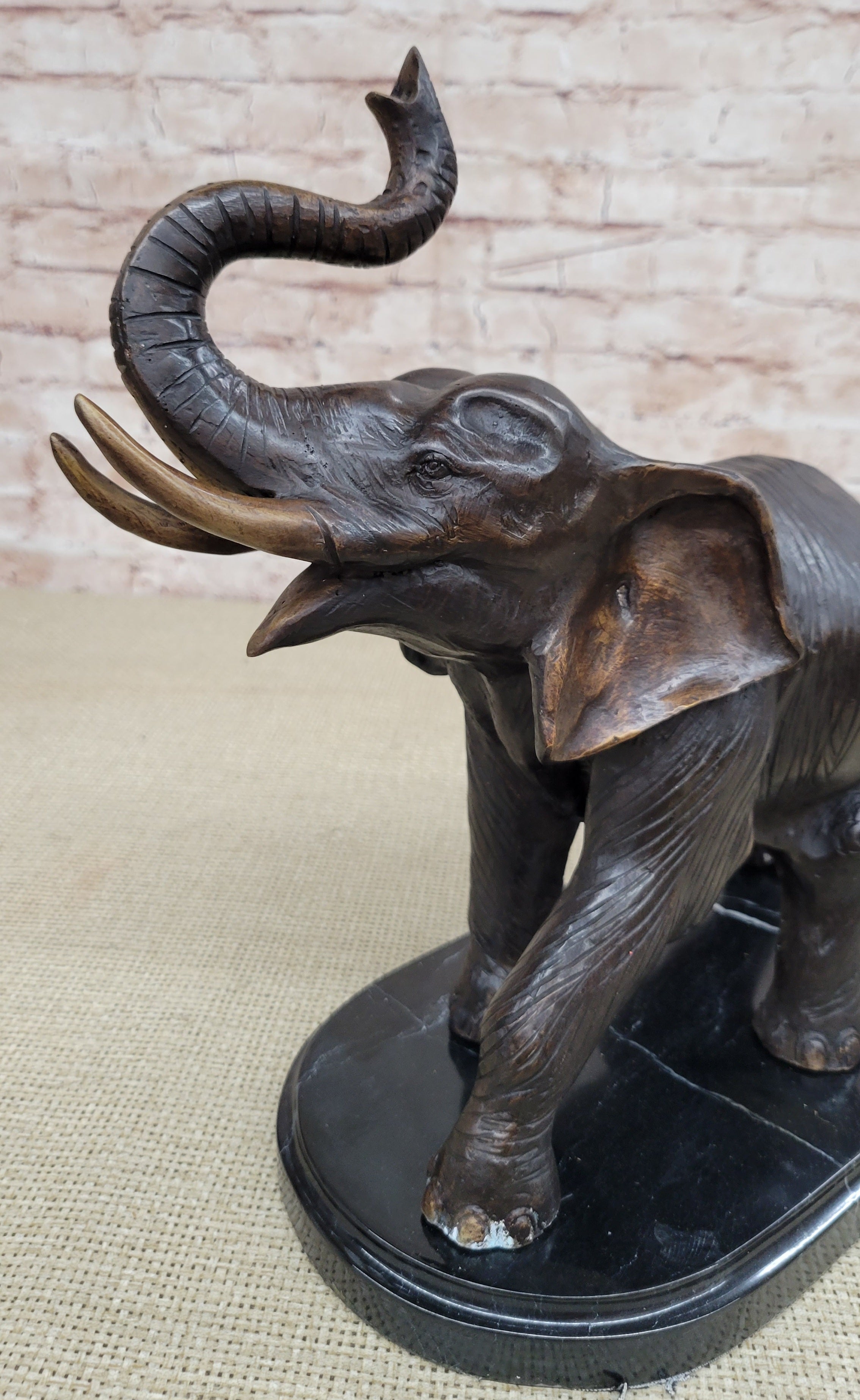 Handmade Beautiful Vintage Bronze & Marble Elephant Sculpture Statue  Figurine – Bronzhaus