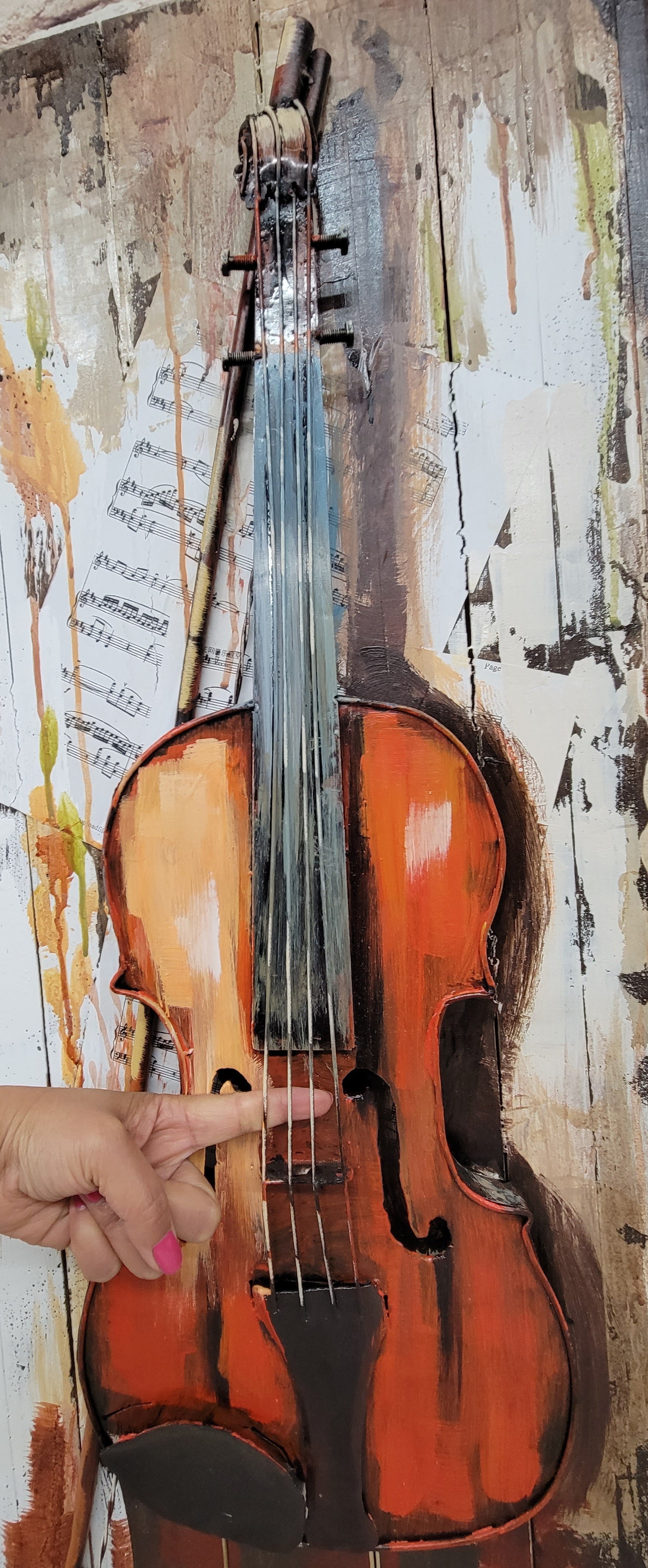 Cello Symphony music Lover 3 Dimensional Wall Mount Oil Painting on Canvas  Decor