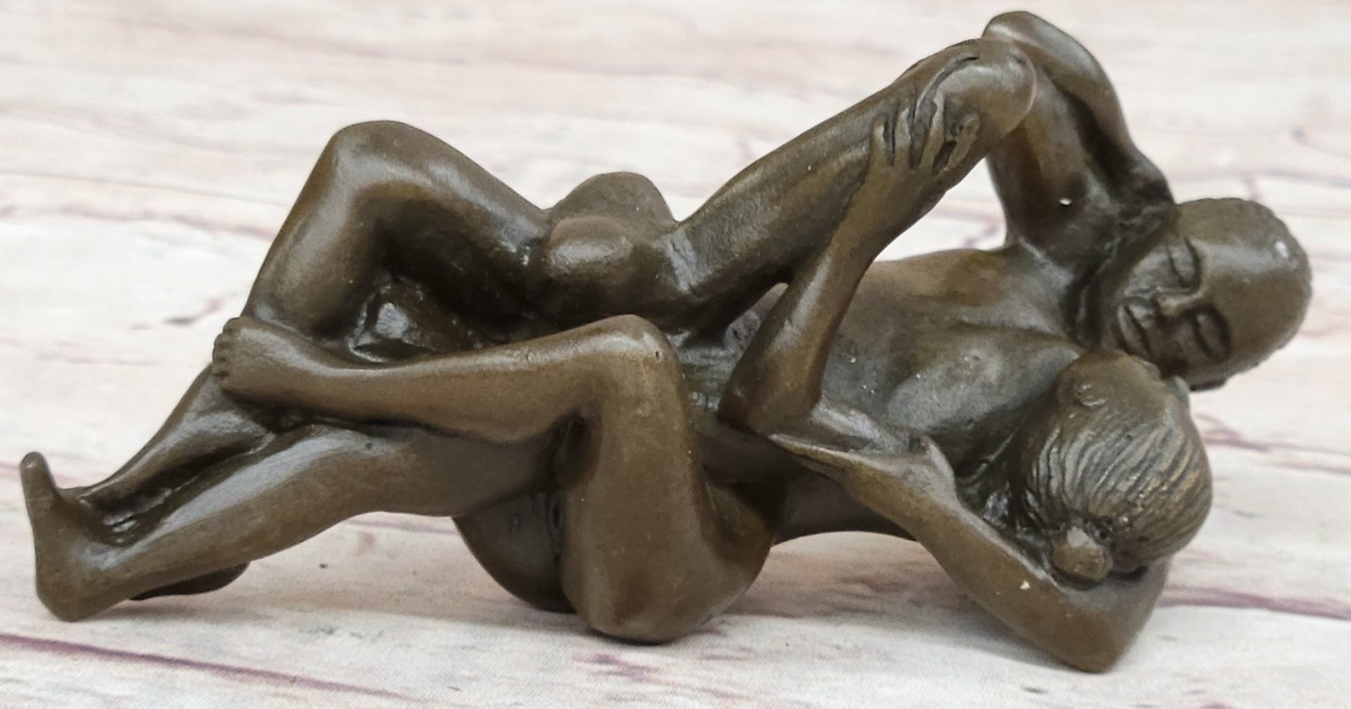 Erotic Novelty Bronze Figurine Sculpture Couple Having Sex Large Phallus  Penis 1.5