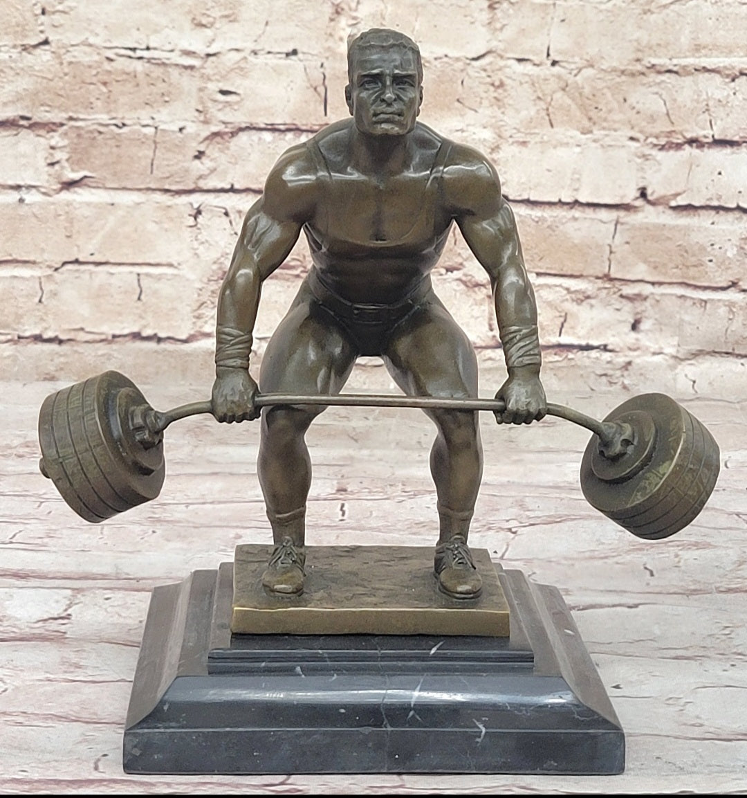 20” high quality Bad Dog Weightlifting Statue Trophy Bodybuilding Deadlift CrossFit Barbell.