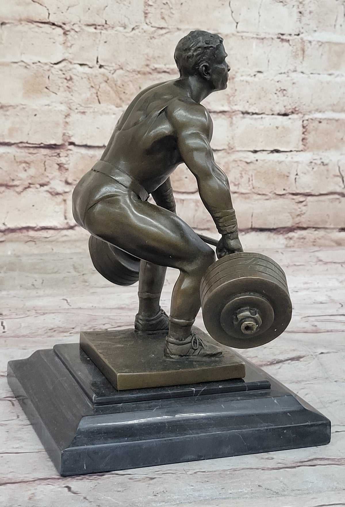 Deadlift Powerlifter Athlete Strongman Bodybuilder Bronze Statue Sculp ...