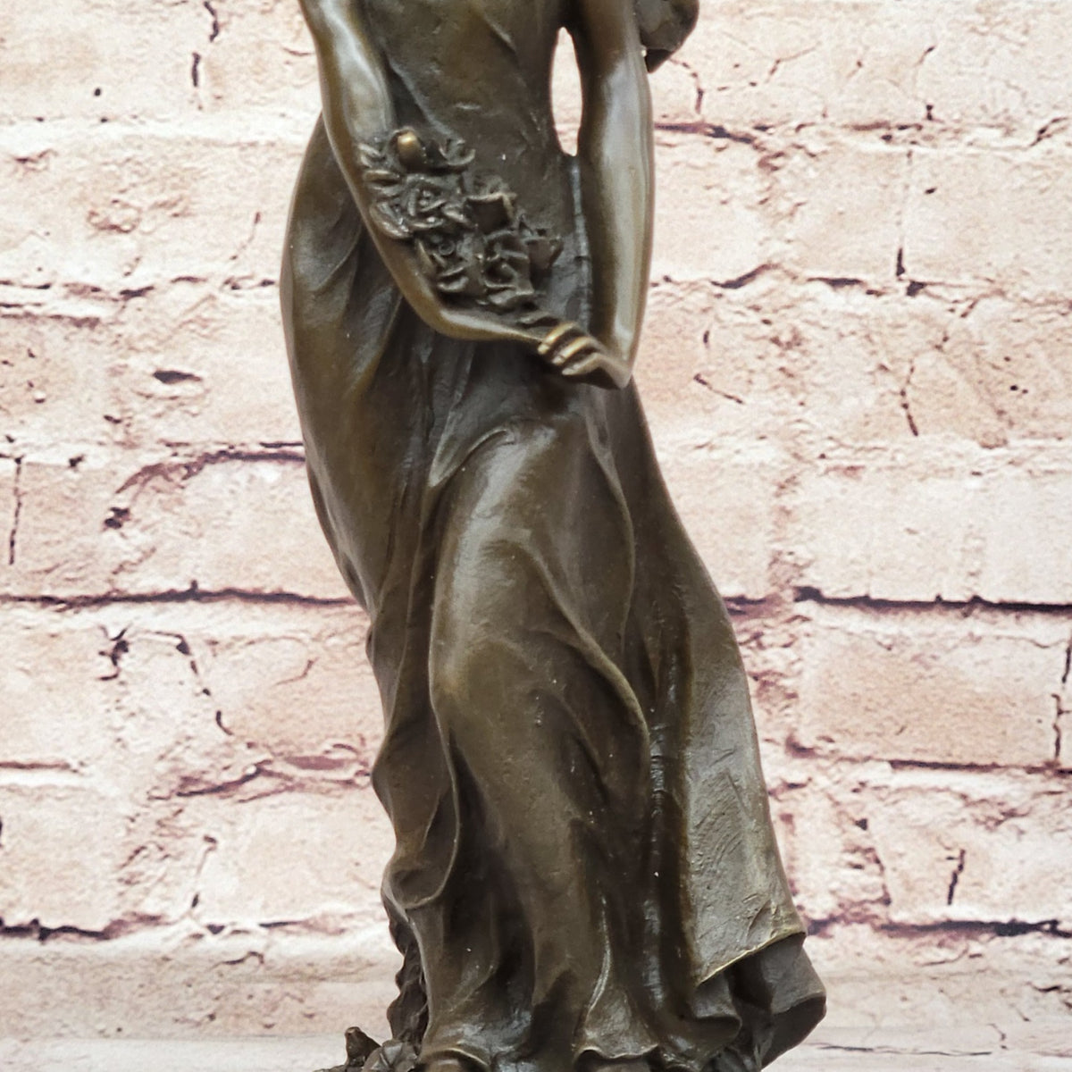 Flora Roman Goddess of Spring and Flowers Bronze Sculpture with Classi ...