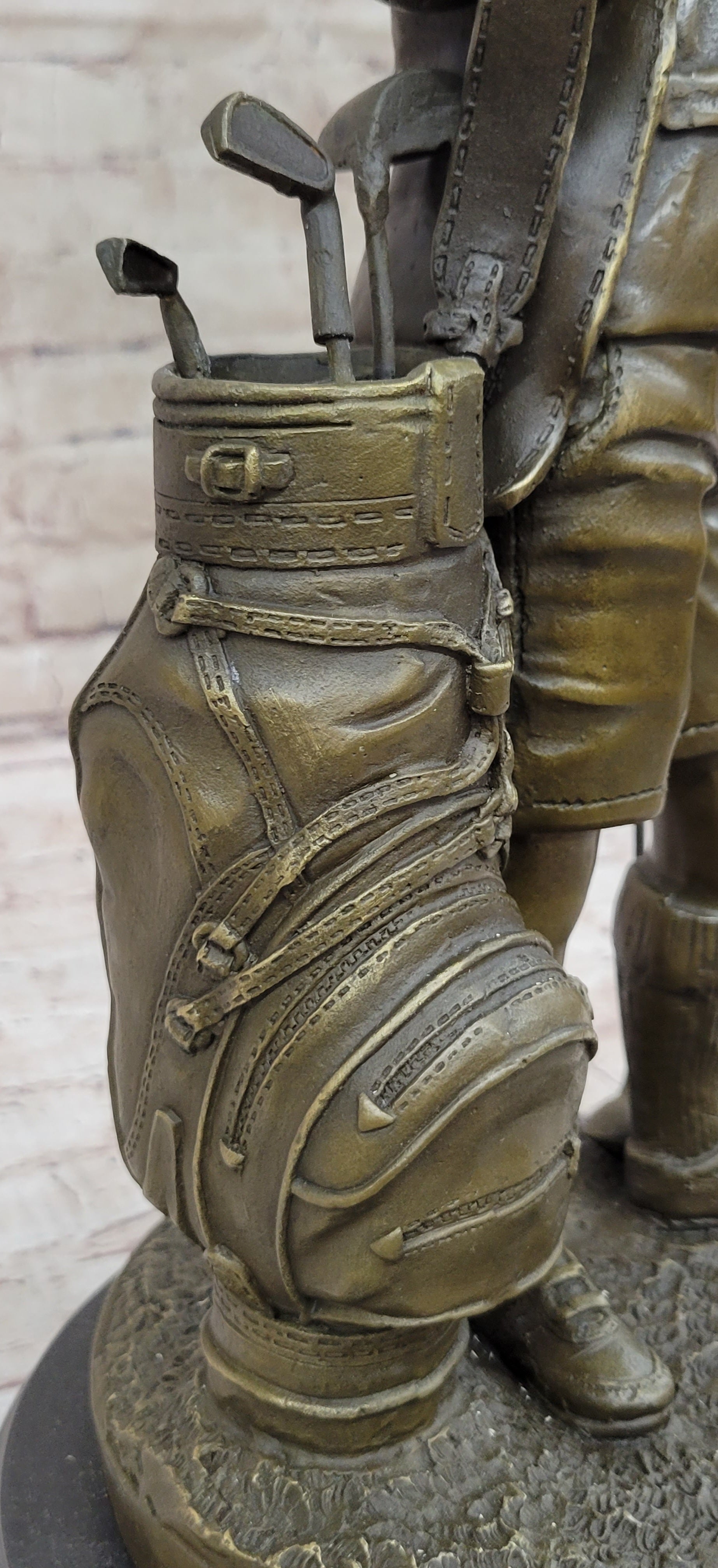 Hand Made Original Signed Artwork Caddy Boy Golfer Bronze Sculpture