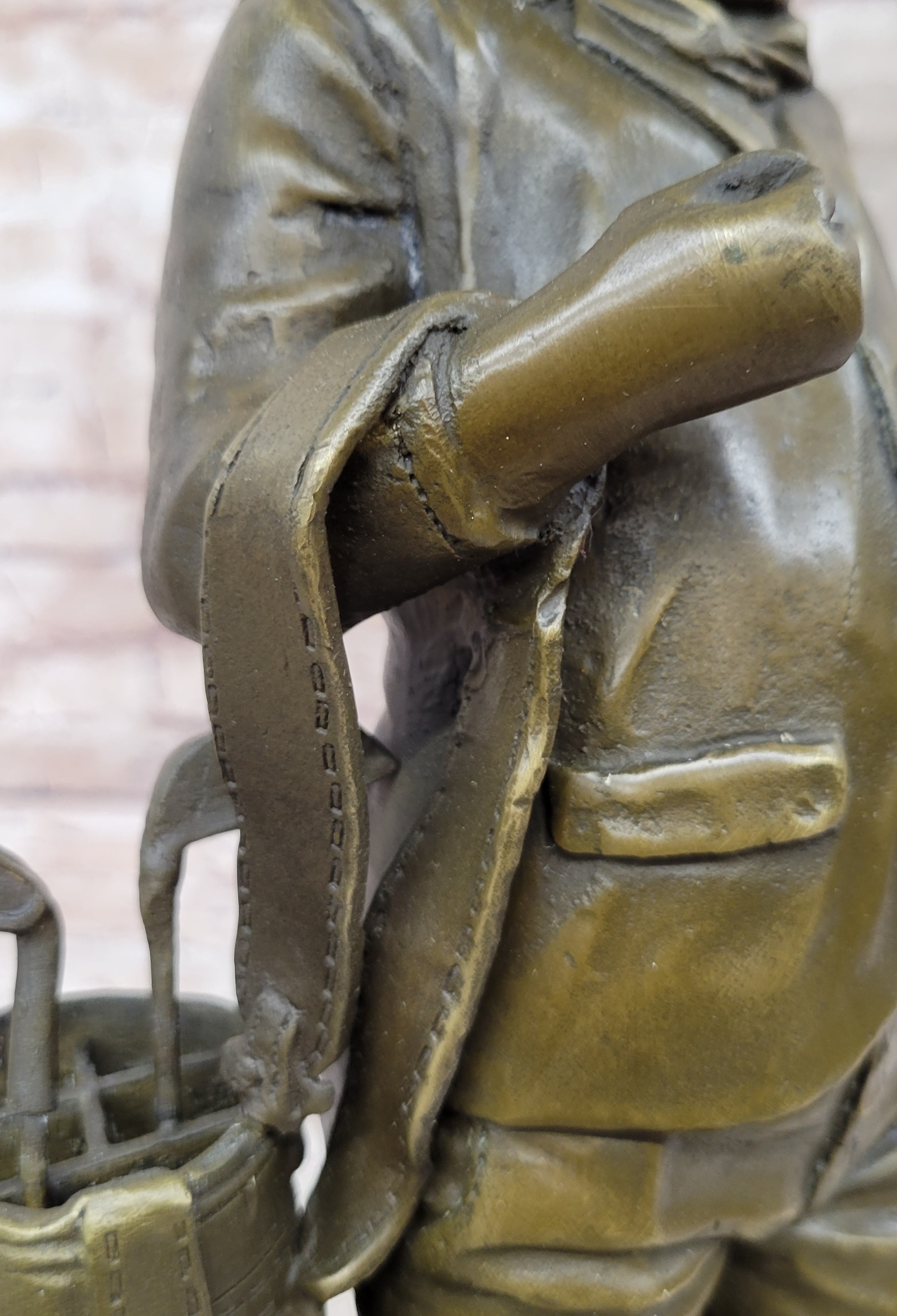 Hand Made Original Signed Artwork Caddy Boy Golfer Bronze Sculpture