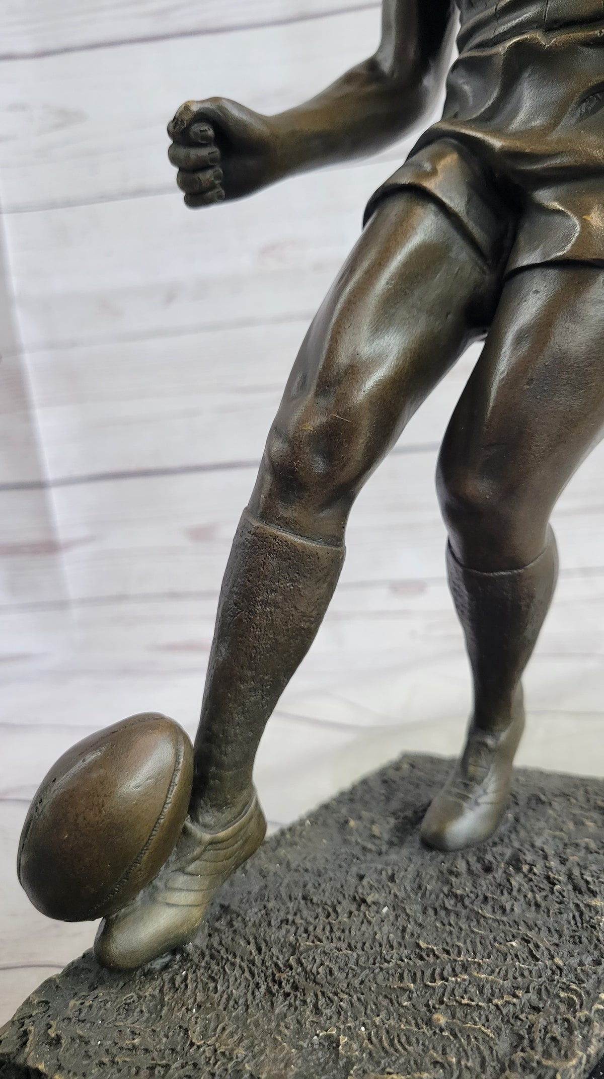 Large Muscular Rugby Player Bronze Sculpture Statue Marble Figurine by ...