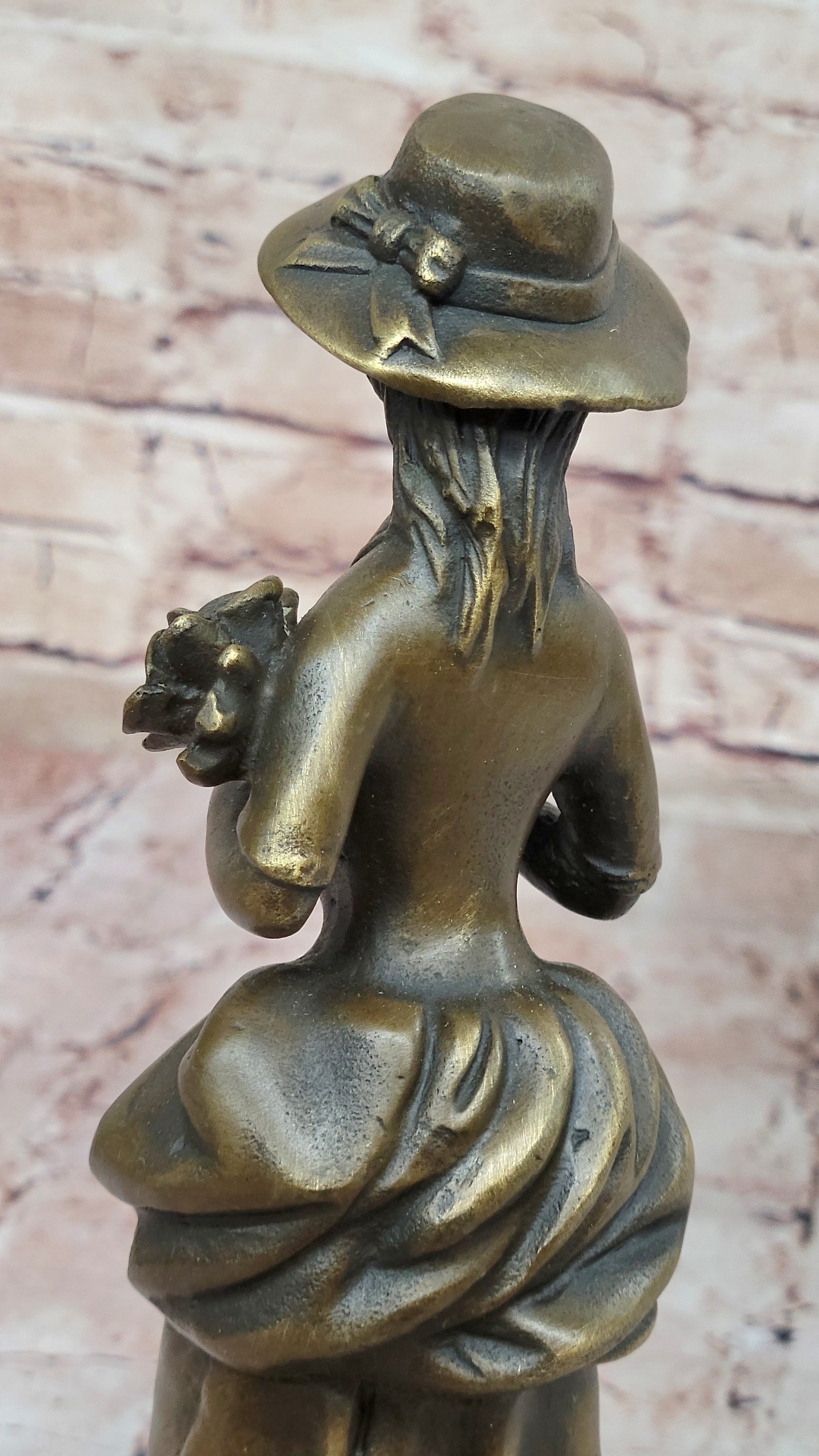 ANTIQUE EXQUISITE VICTORIAN LADY STATUE shops BRONZE PEDESTAL