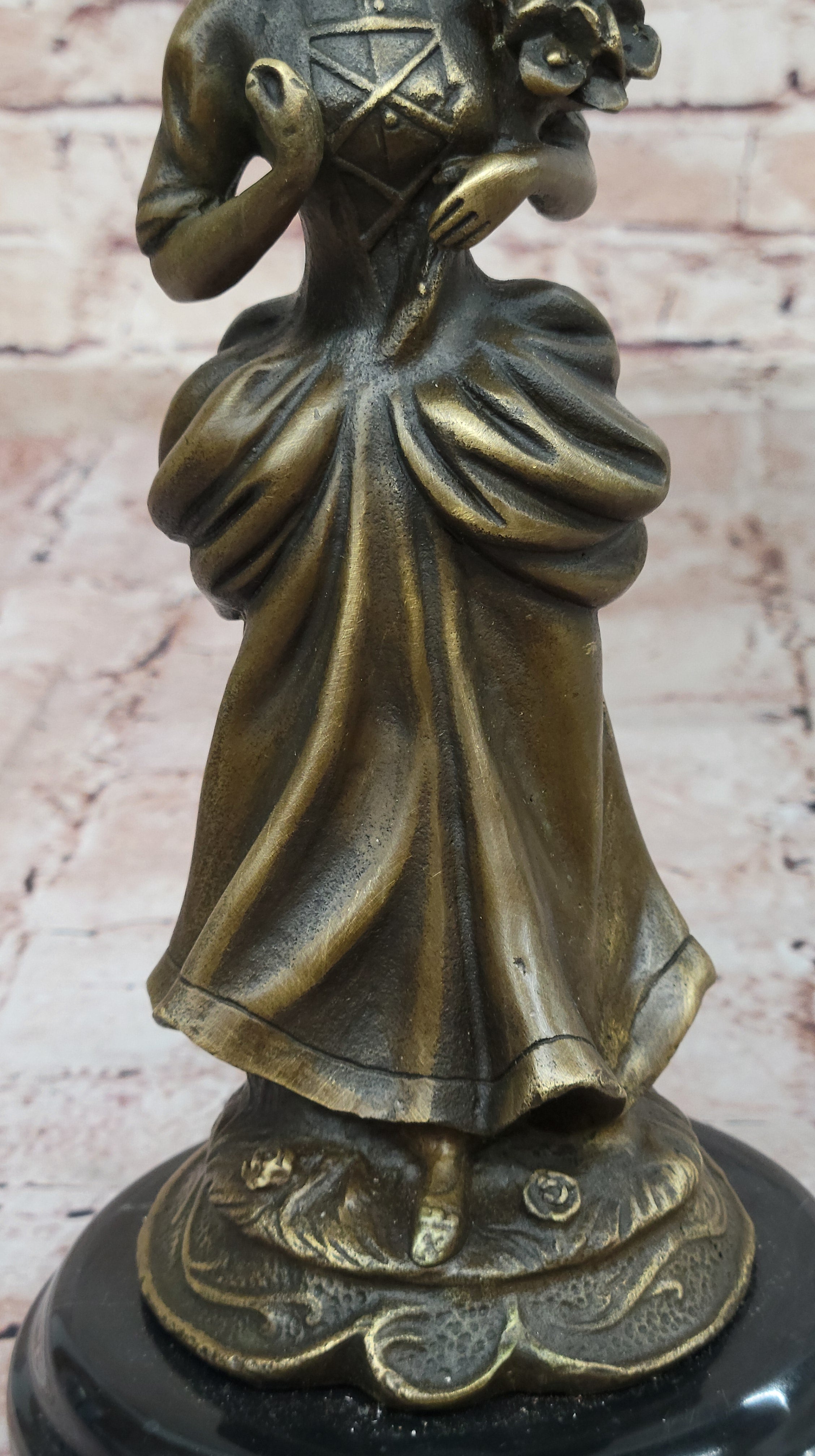 Vintage Bronze ? outlet Marble Woman Girl Deco Figurine Figure Heavy