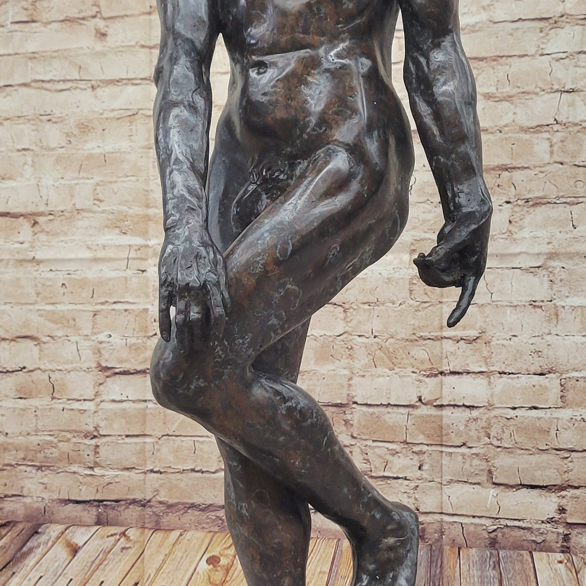 Cast Bronze Sculpture Adam by Auguste Rodin Special Patina Decor 36