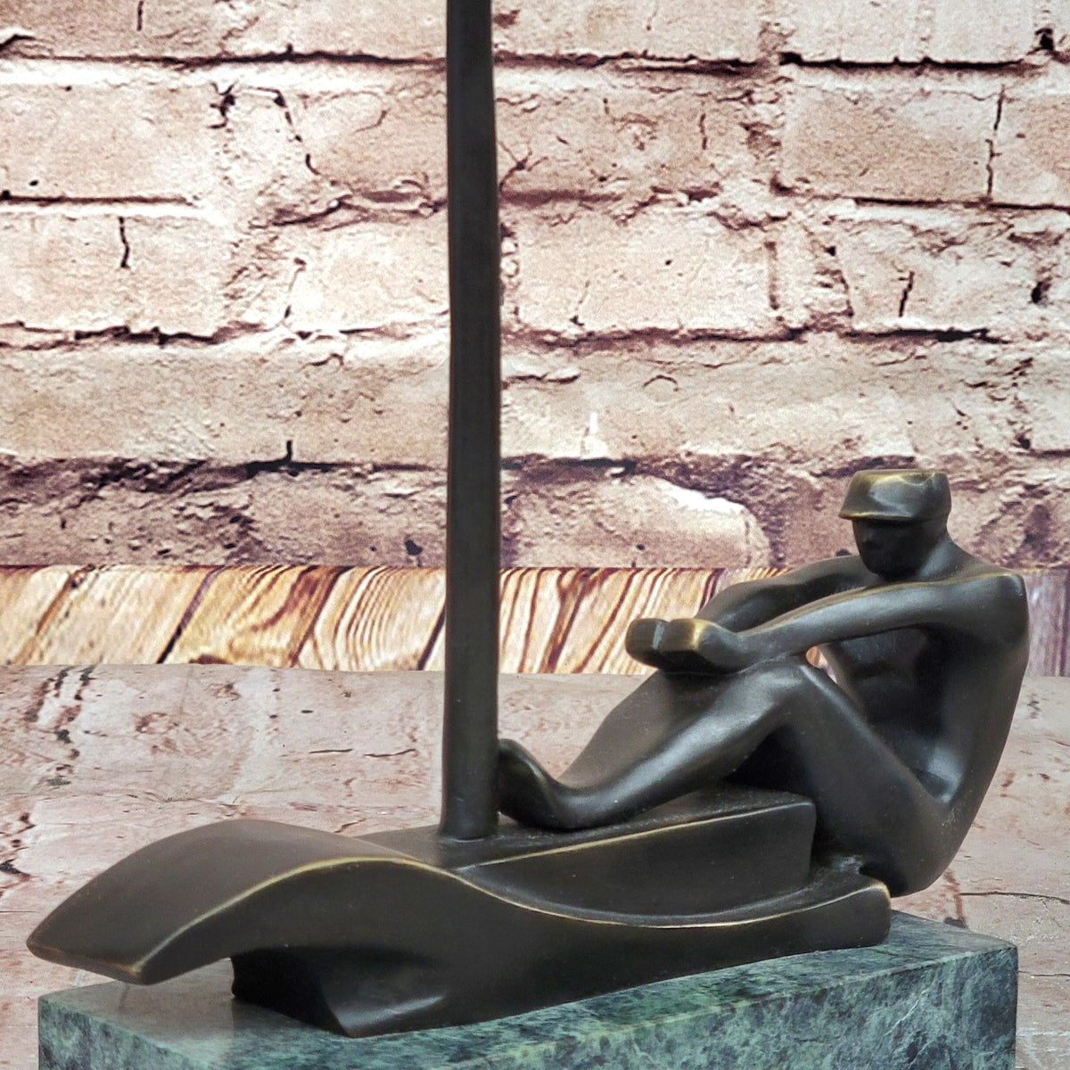 Rowing Crew Boat Canoe Kayak Water Sports Bronze Sculpture Trophy Figu ...
