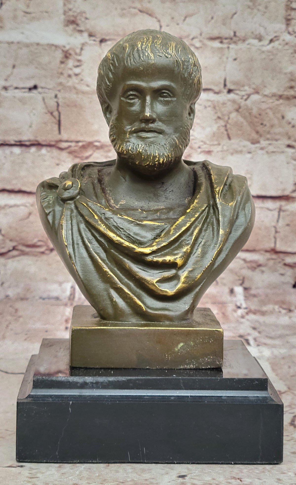 Aristotle Ancient Greek Philosopher Bronze Bust Sculpture - Classical