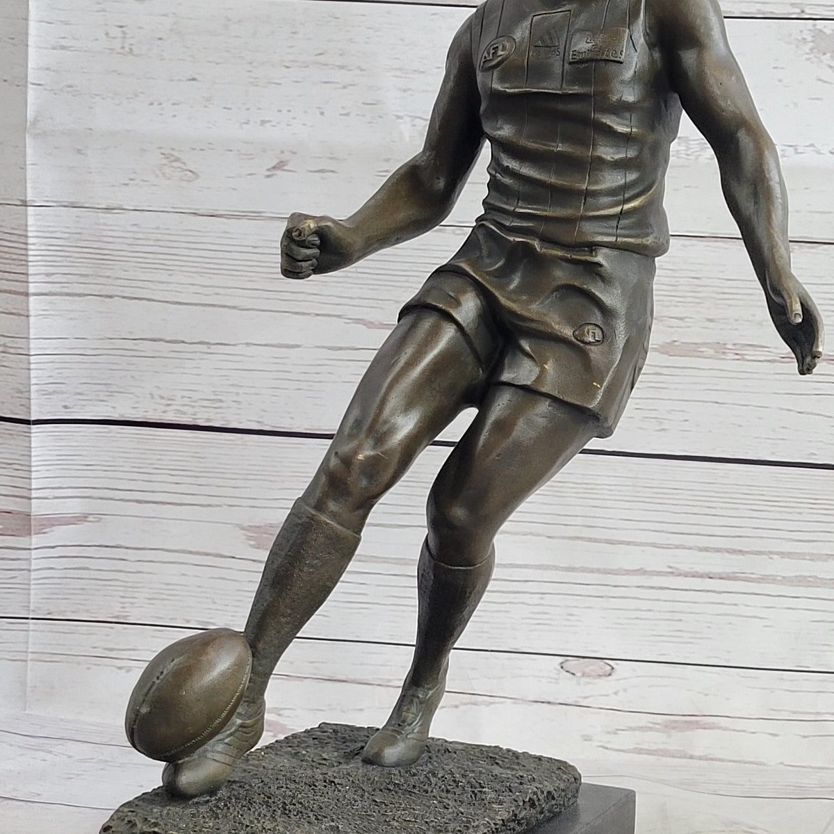 Large Muscular Rugby Player Bronze Sculpture Statue Marble Figurine by ...
