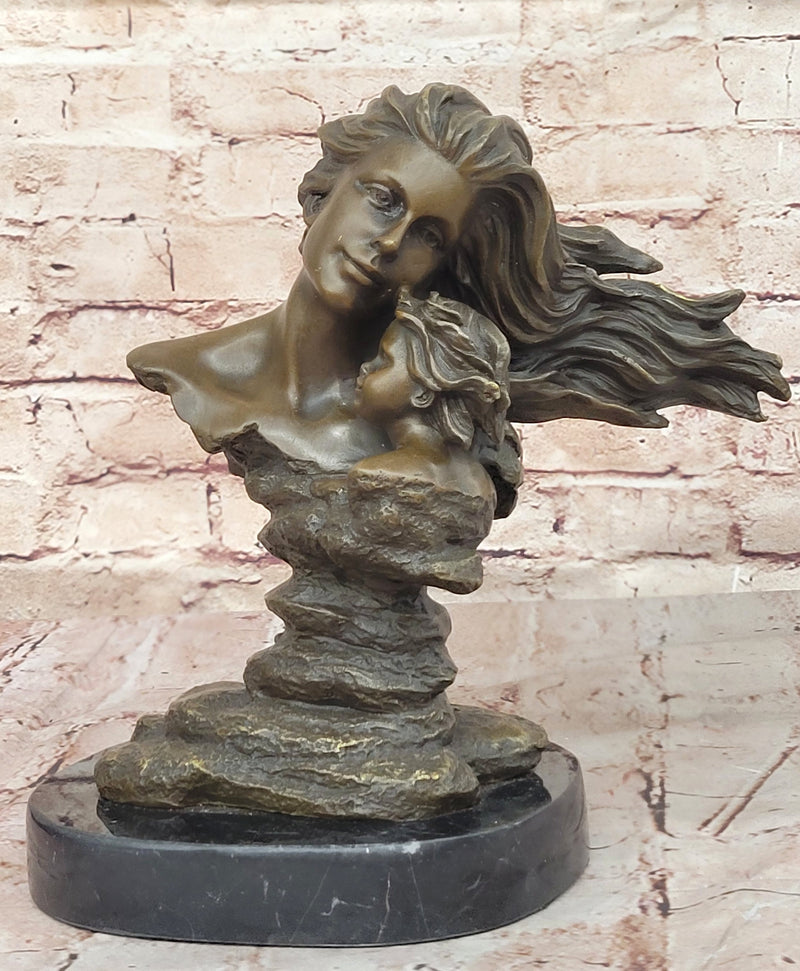 Mother and Child Bronze Sculpture Maternity Mothers Day Gift