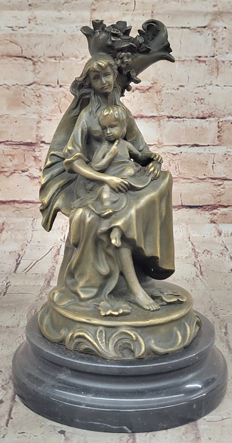Signed Original Milo Mother Holding Baby Boy Bronze Sculpture