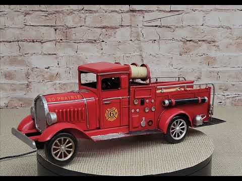Metal Vintage Fire Truck Model Ornaments Figurine Retro Crafts Old  Firetruck – Bronzhaus