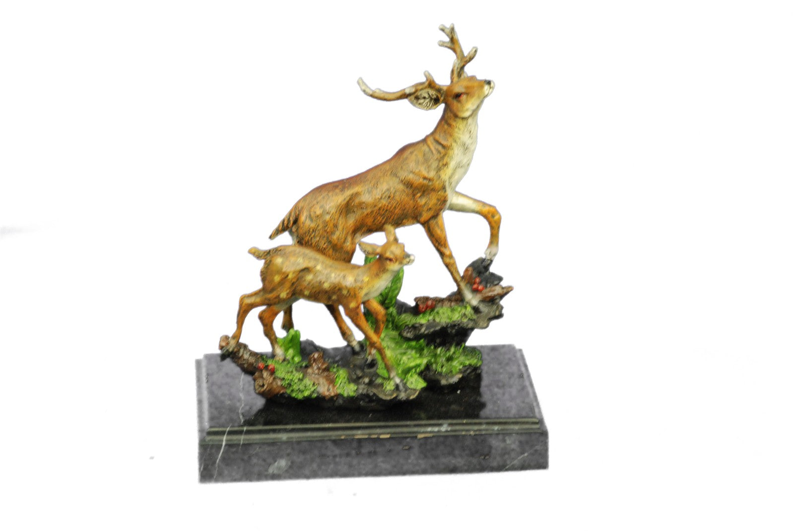 Bronze Sculpture Deer Fawn Stag Buck Family Decor Statue Figurine Figure  Decor