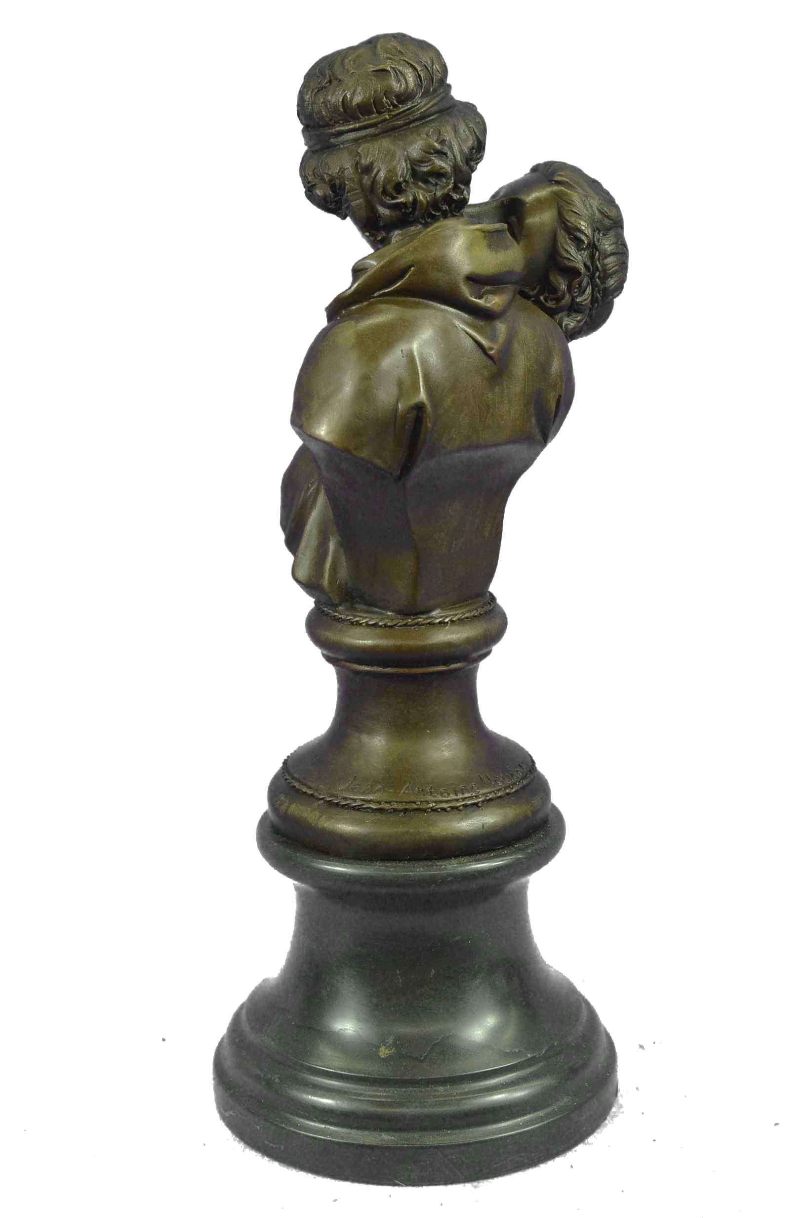 Handmade Art Nouveau Couple Kissing Bronze Sculpture Marble Base Figur –  Bronzhaus