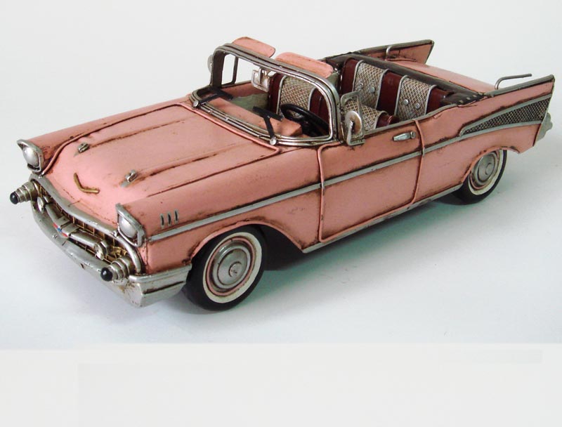 Hand Made Vintage Pink 1957 Chevrolet Bel Air Nomad Die Cast Model Car –  Bronzhaus