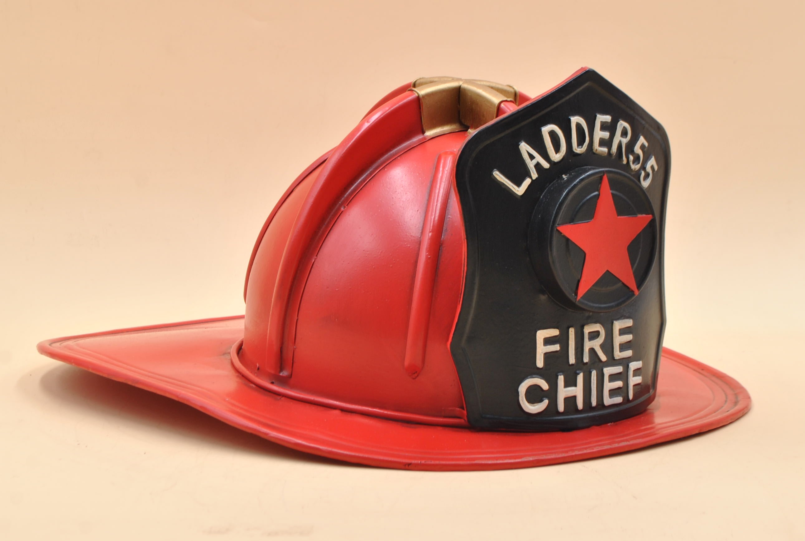 Vintage Tin Ladder Co 880 Metal Fire Chief Firefighter Hat on sale Firemans Helmet Decor