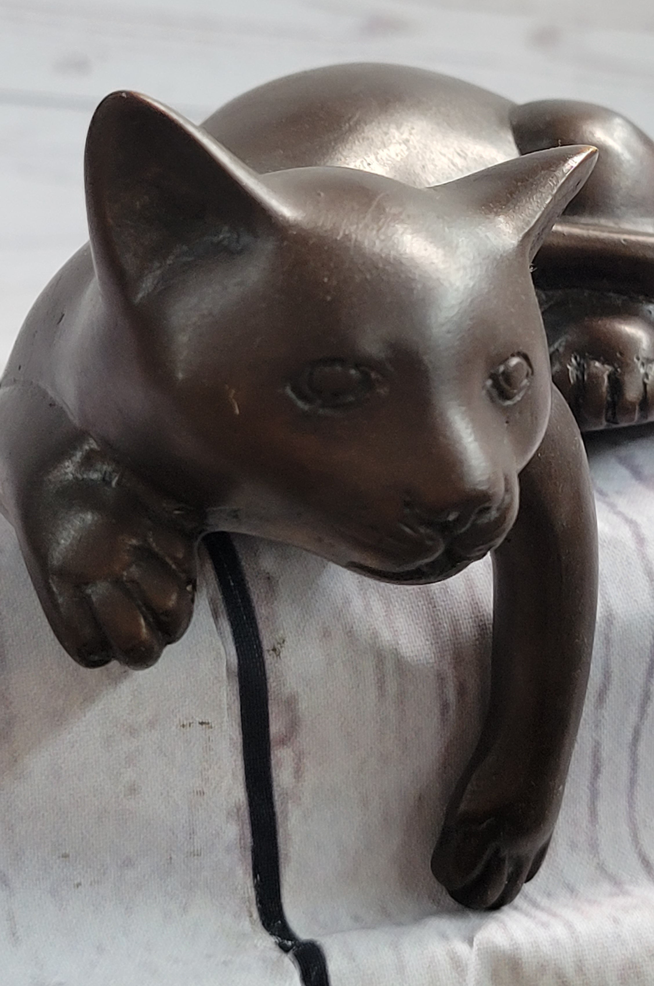 Stretching Cat Animal Statue Small Bronze Ornament Bronze 