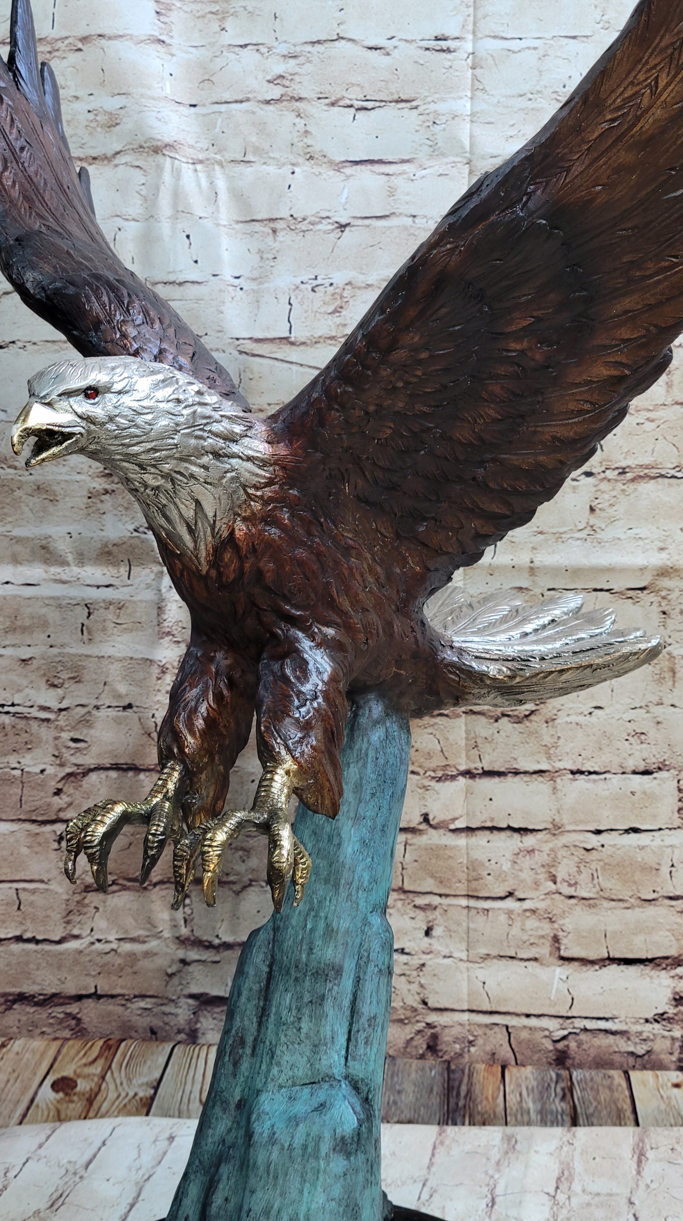 Perched Bird Of Prey Bronze Statue Sculpture Ornithology Eagle Hawk ...