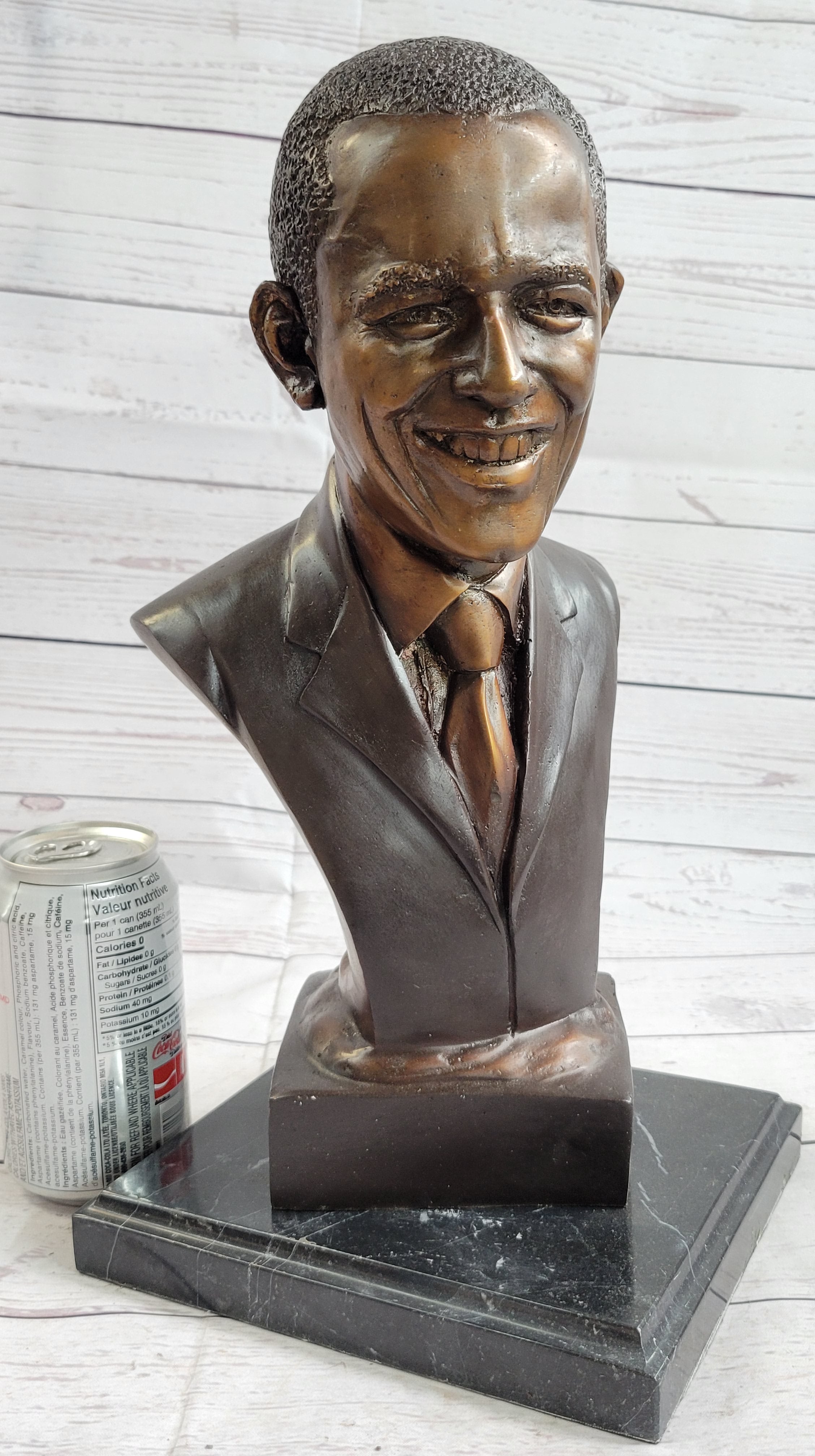 Obama Statue Barack Hussein Obama President of the United States Bronze Metal Bust ...