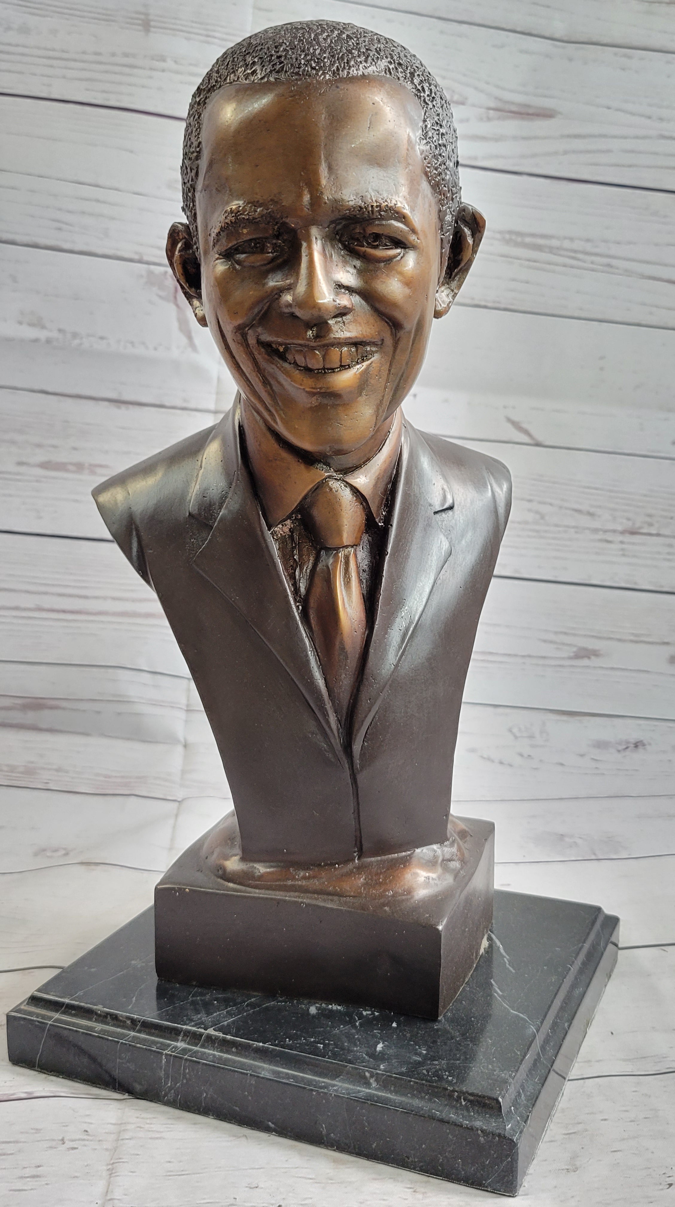 Obama Statue Barack Hussein Obama President of the United States Bronze Metal Bust ...