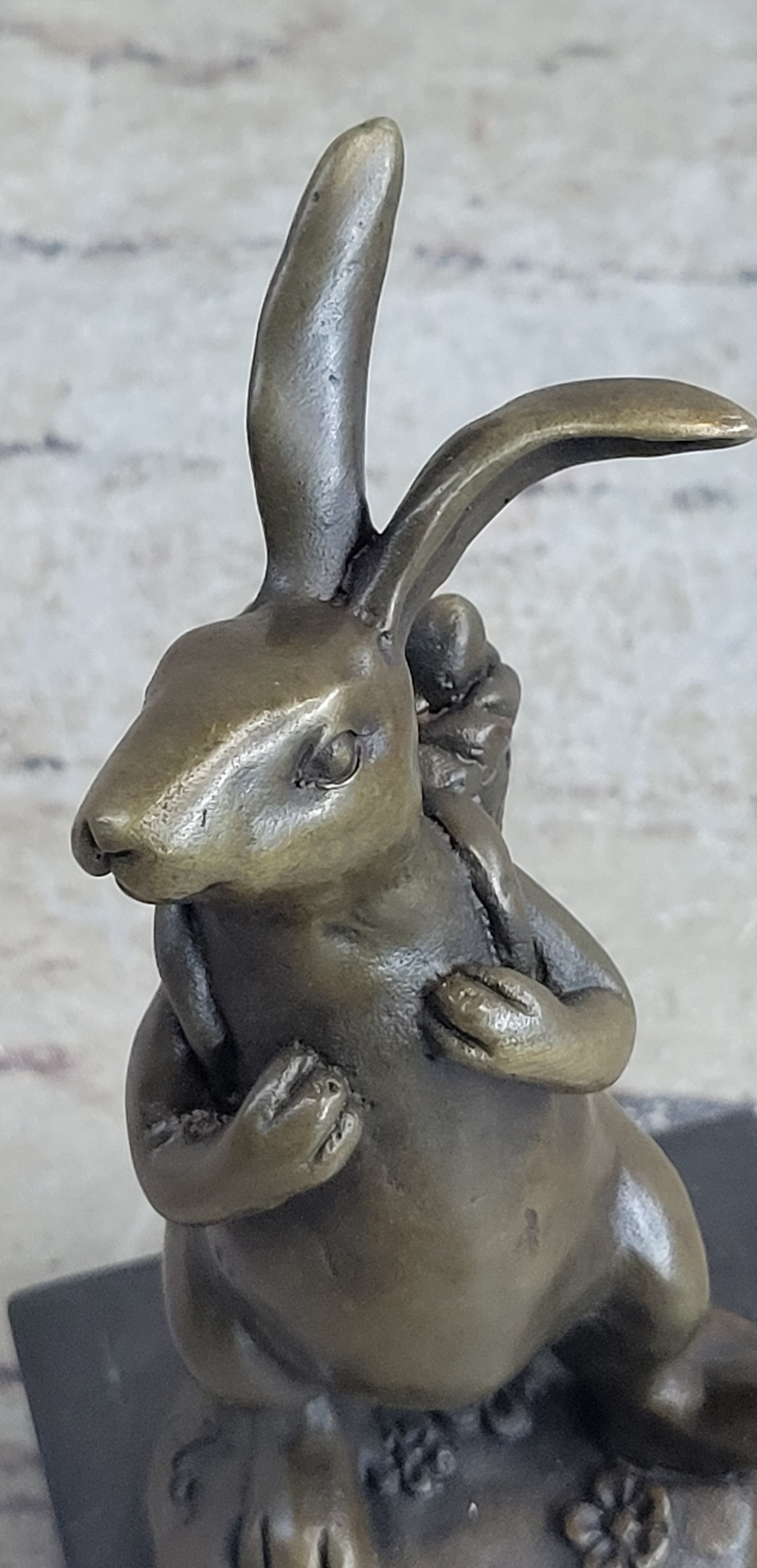 Signed Original Milo Bunny W. Basket of Flower Bronze Art Decor Sculpture  Figure – Bronzhaus