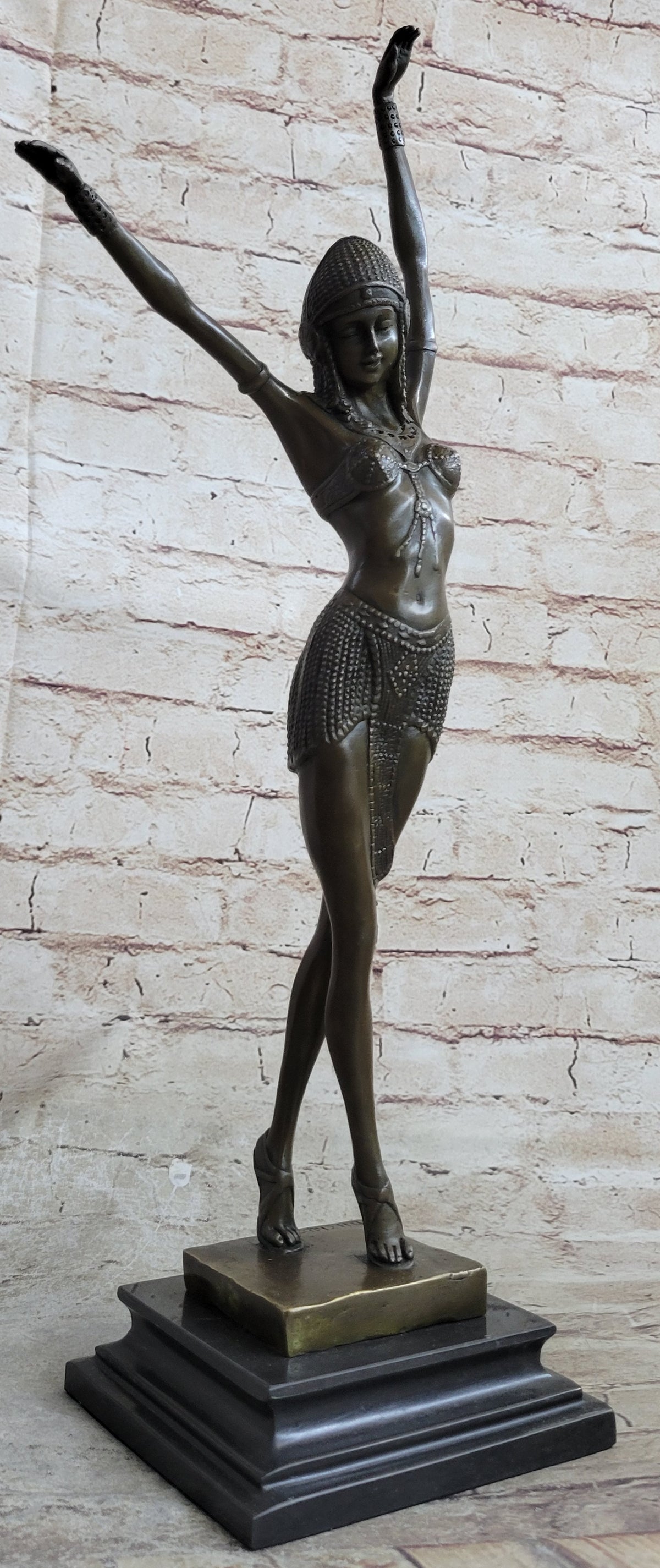 VINTAGE LARGE ART DECOR DANCER DIMITRI CHIPARUS BRONZE SCULPTURE SIGNED ...