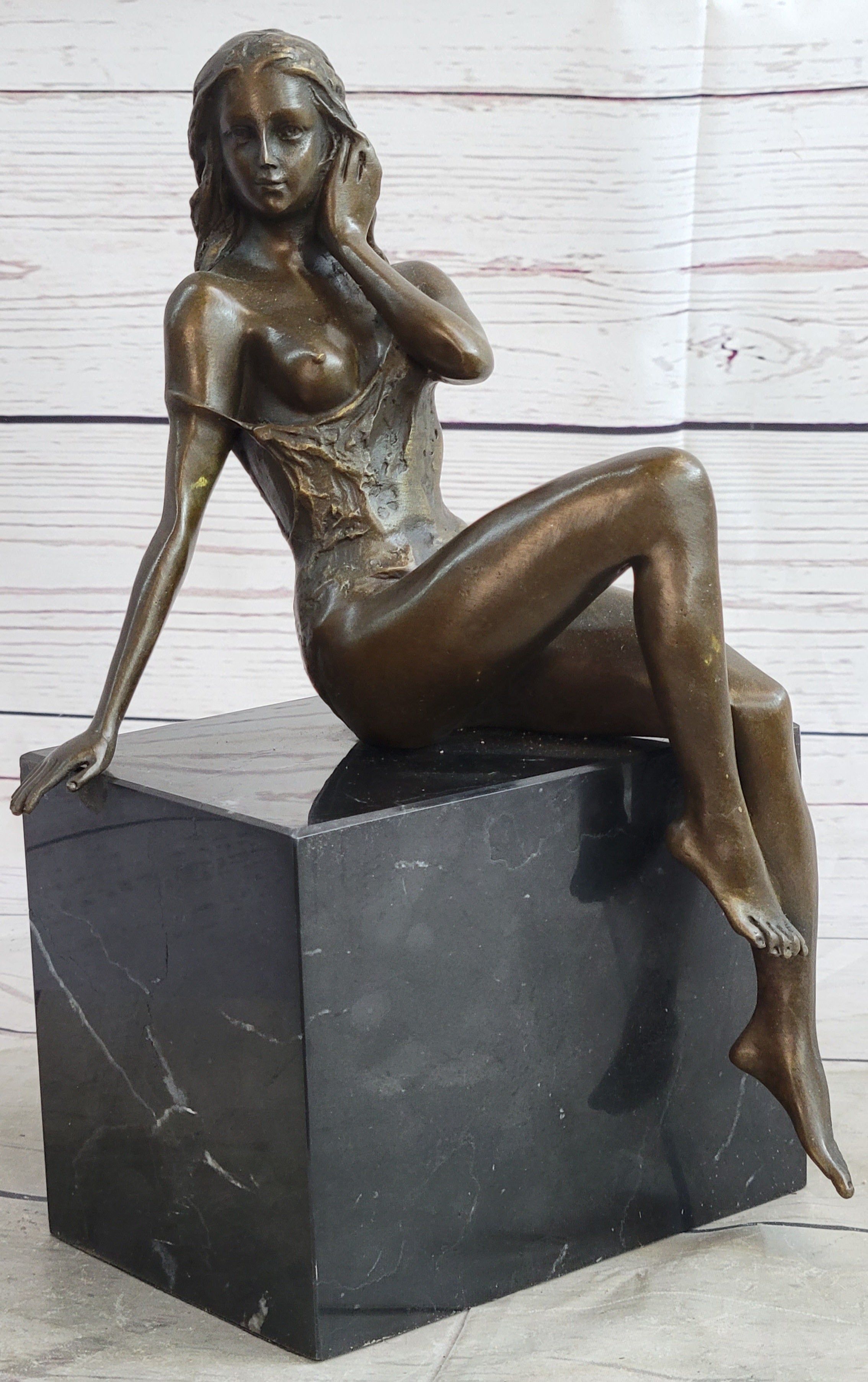 Signed Original Artwork by Italian Artist Mavchi Nude Naked Bronze Scu –  Bronzhaus