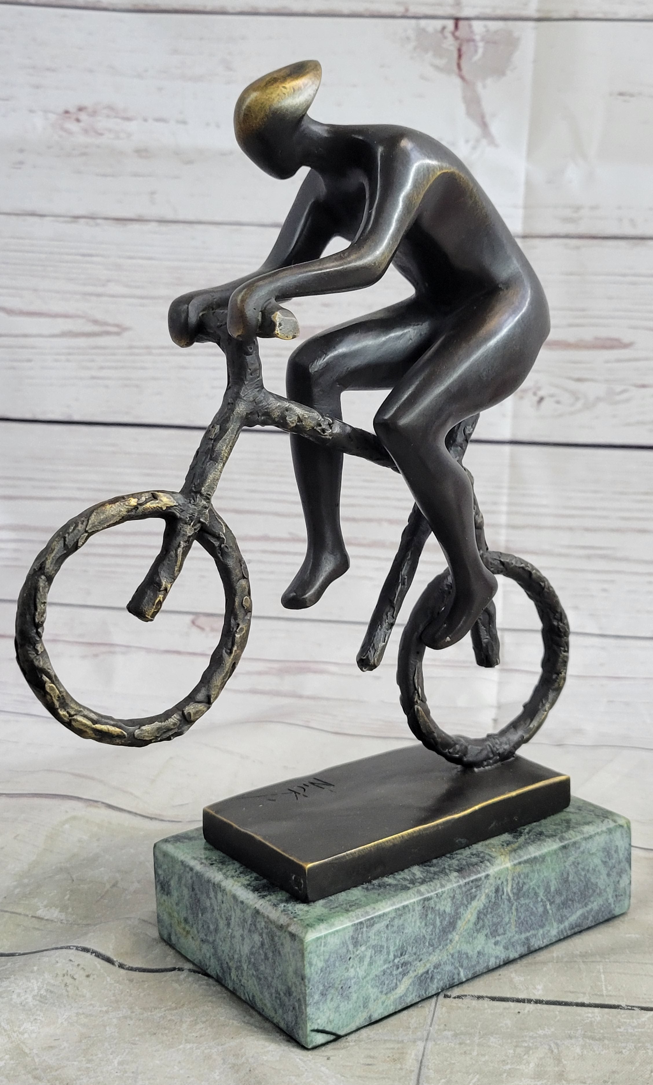 Bronze bicycle sculpture hot sale