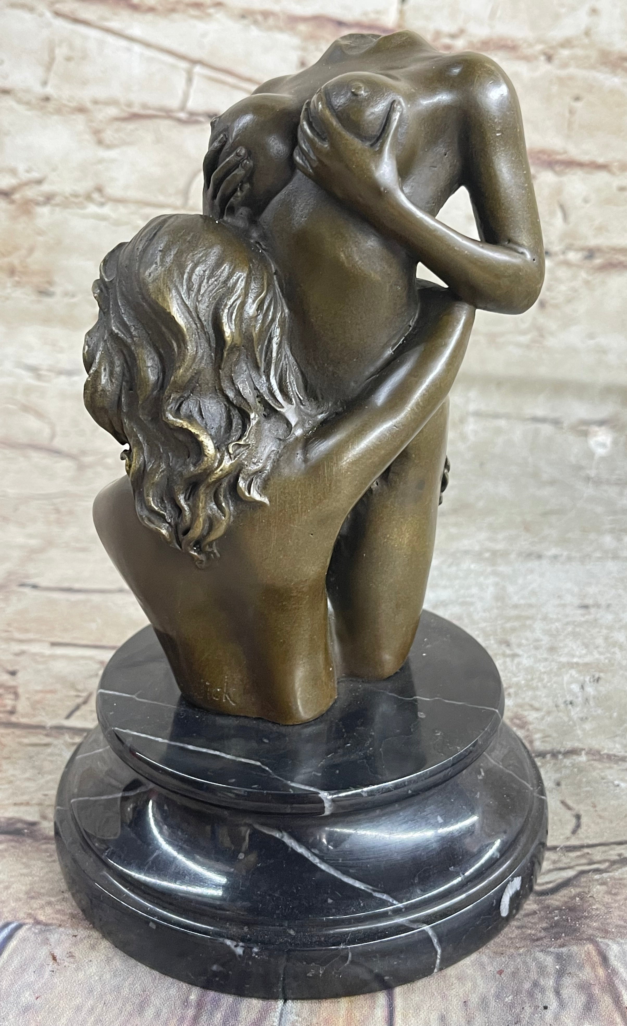 Sexy Woman w/ Large Breast Bronze Sculpture Hand Made Sexual Sex Art Decor  Large – Bronzhaus