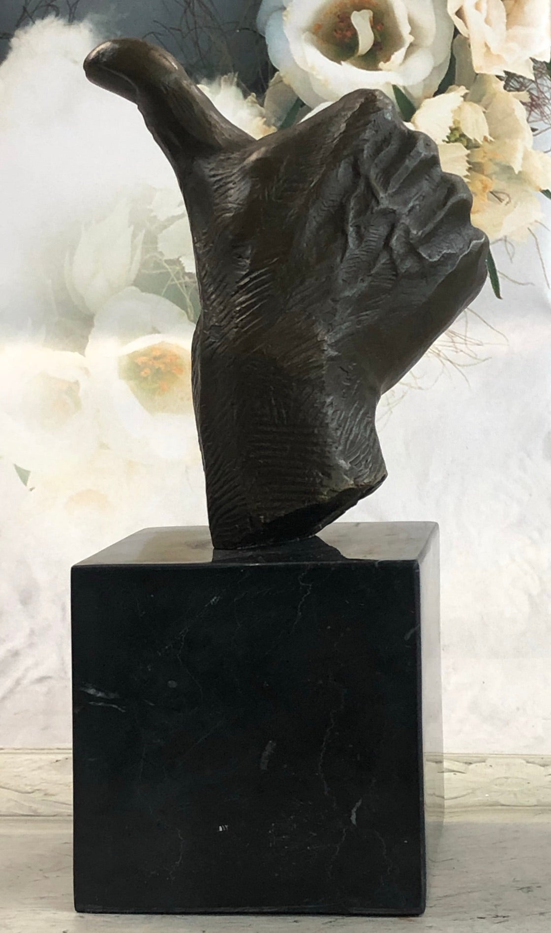 Surreal Bronze Sculpture Hand w/ Ear Statue Modern Art Abstract Signed  Original