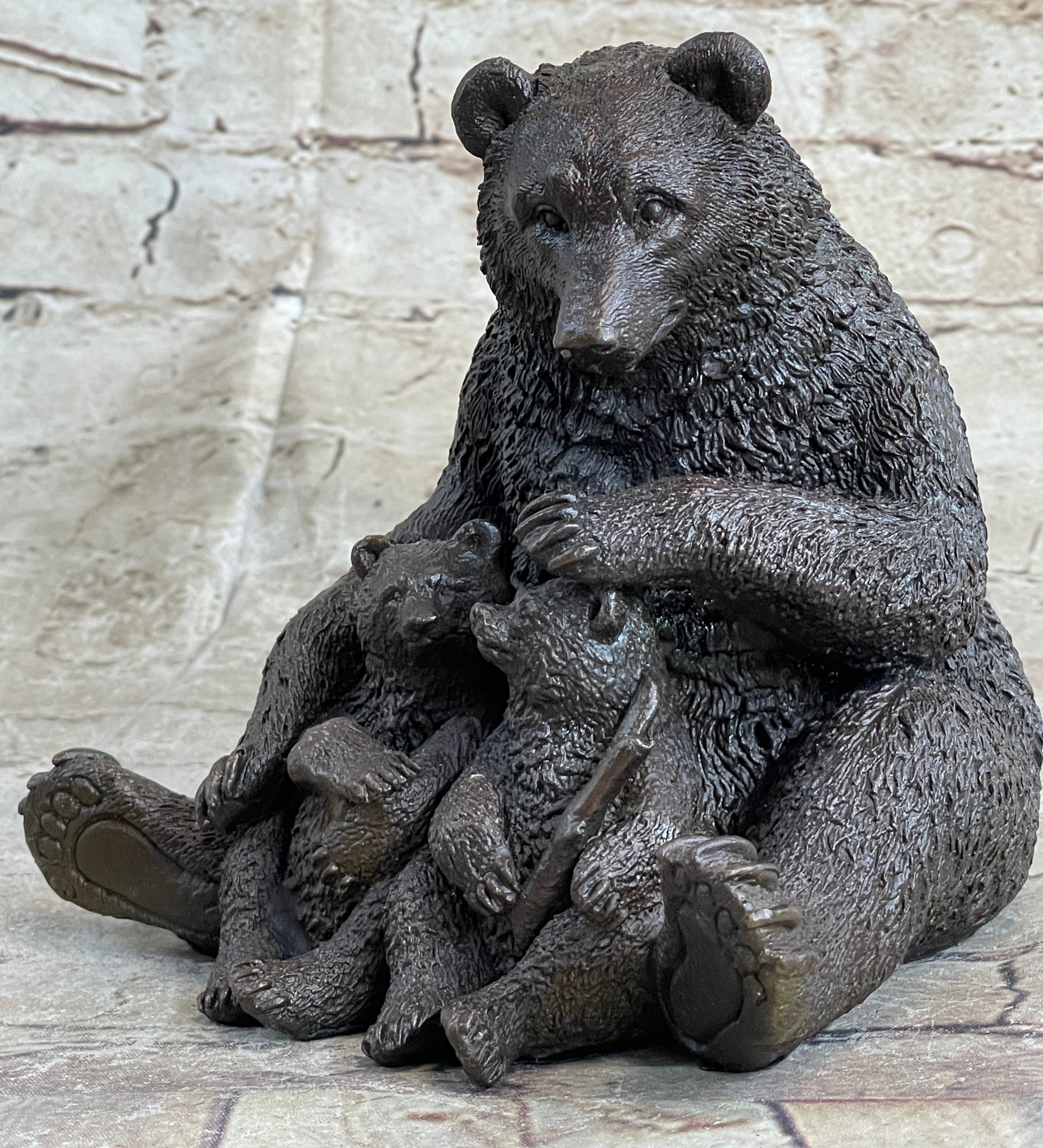 Mama Bear with Cub - Metal Wall Art