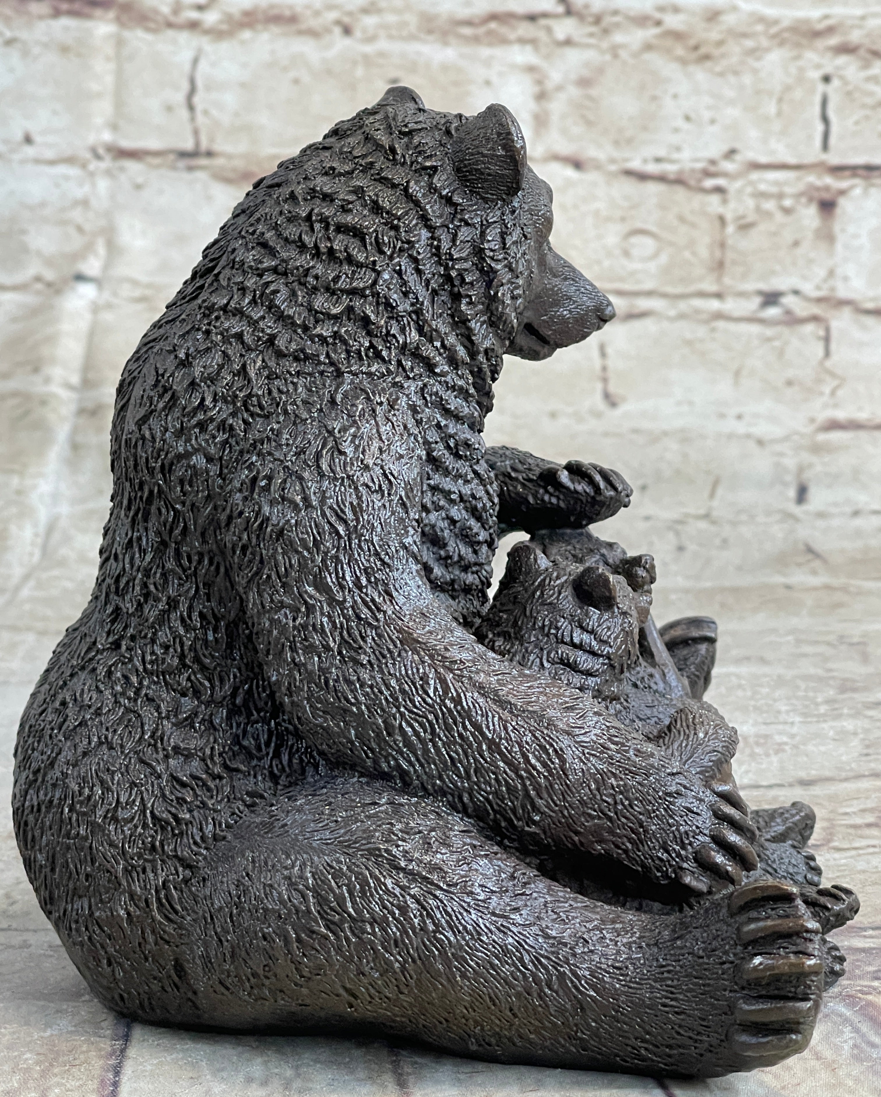 Mama Bear with Cubs Family of Bears Bronze Metal Figurine Sculpture Si –  Bronzhaus
