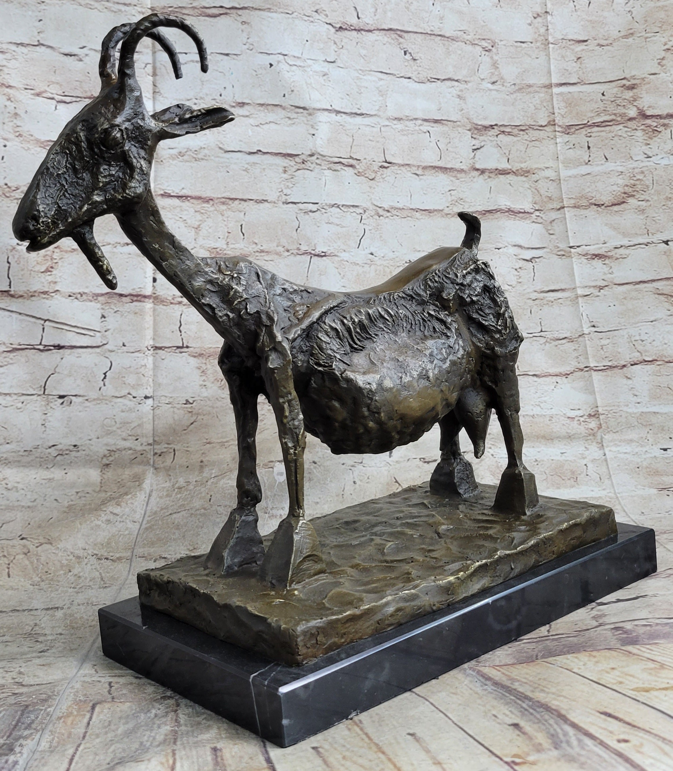 Pablo Picasso She Goat (1952) Bronze Statue Sculpture Replica Figure Marble  Base