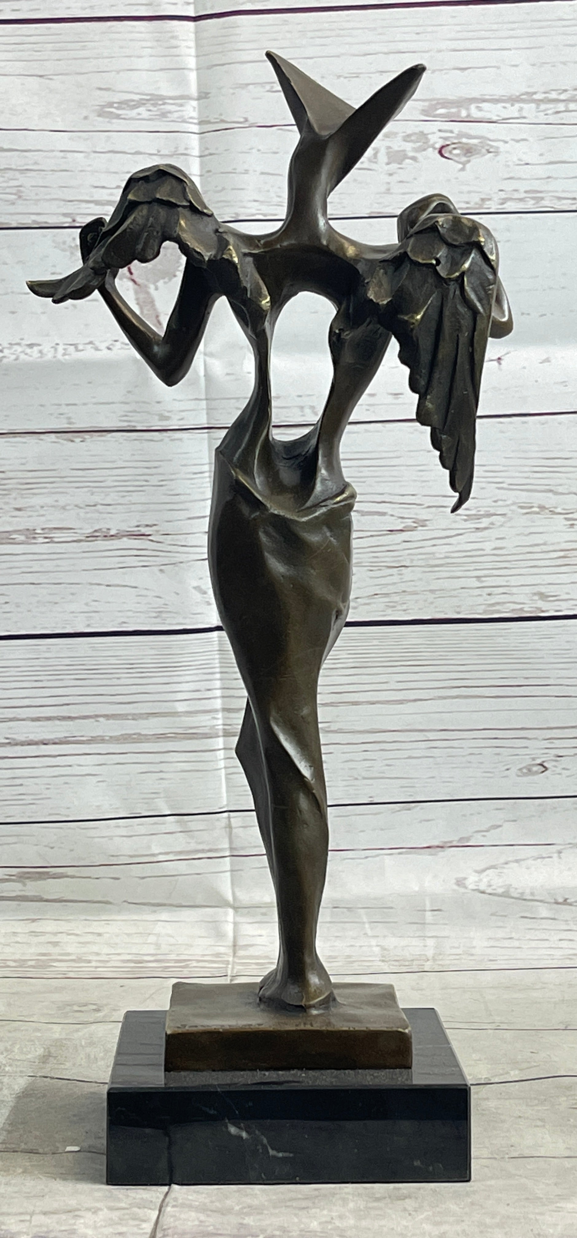 Surreal Bronze Sculpture Hand w/ Ear Statue Modern Art Abstract