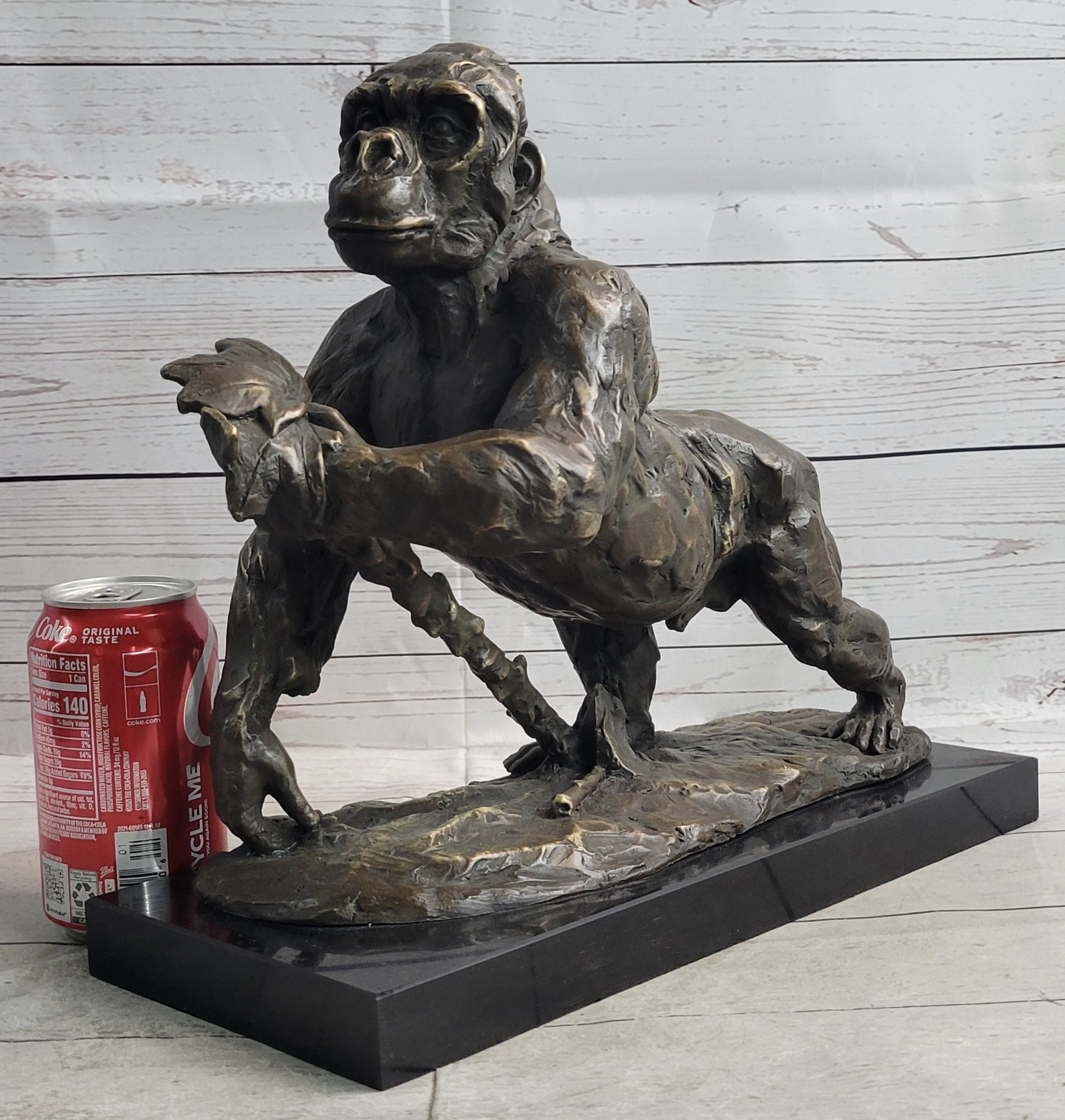 Gorilla Great Ape Bronze Metal Statue Sculpture Figure Decor Signed on –  Bronzhaus
