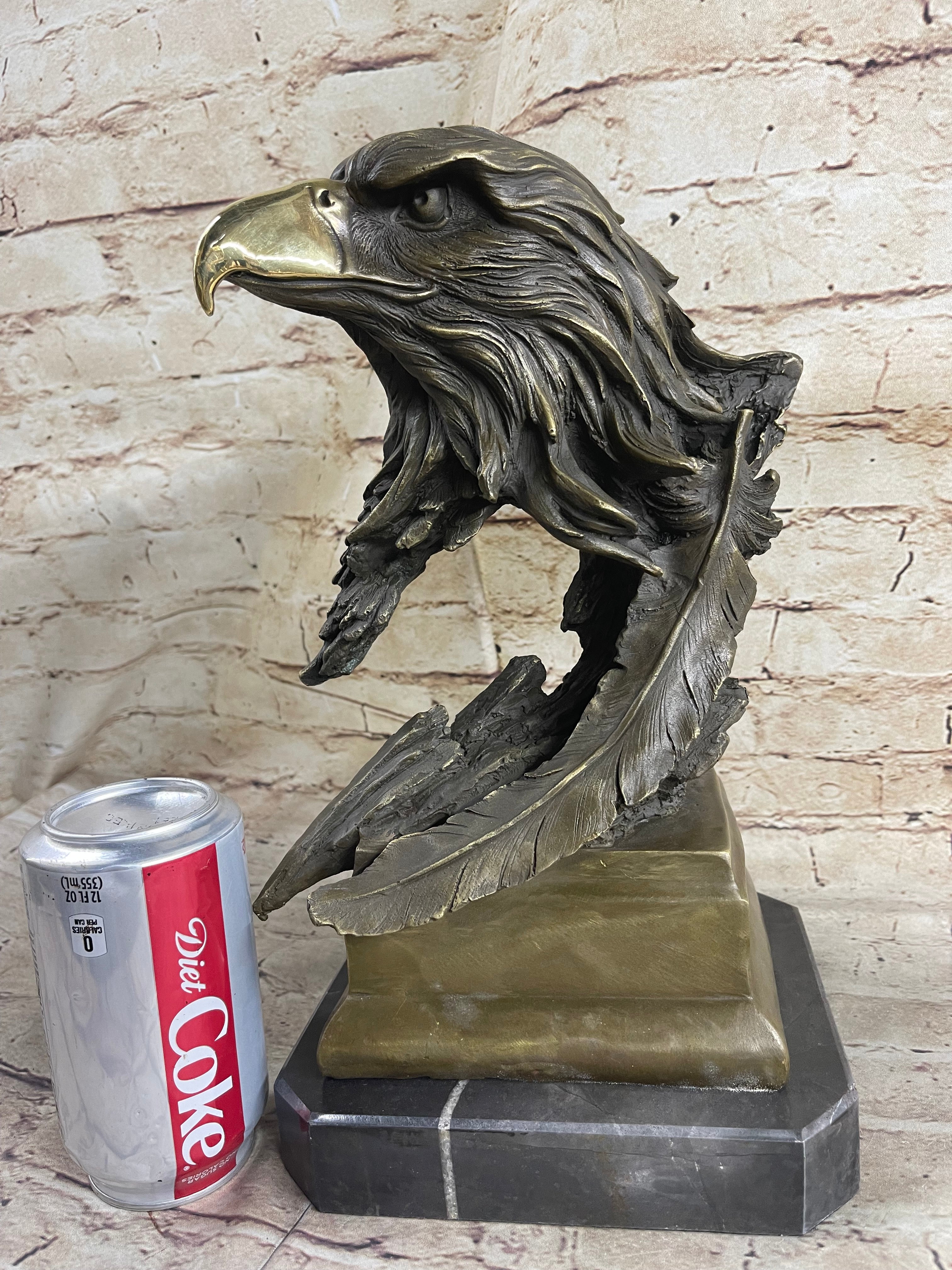 Original Life Size American Bald Eagle Bronze Bust Sculpture Extra ...