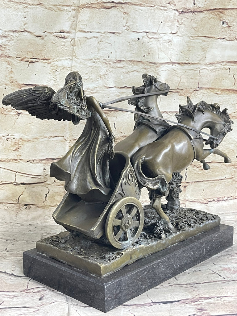 Nike Driving Chariot with Horses Bronze Sculpture Figurine Figure Decor ...