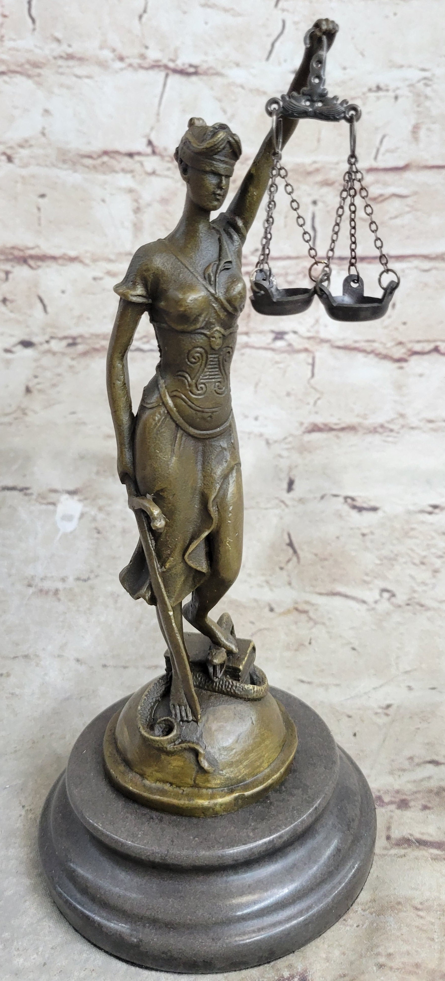 Signed Mayer Lawyer Blind Justice Bronze Figure Law Statue F – Bronzhaus
