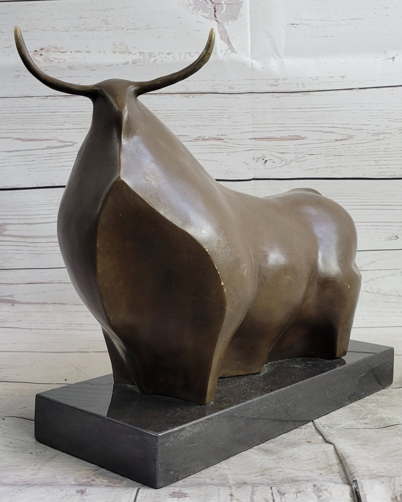 Abstract Modern Art Classic Botero Bull Handcrafted Bronze Sculpture