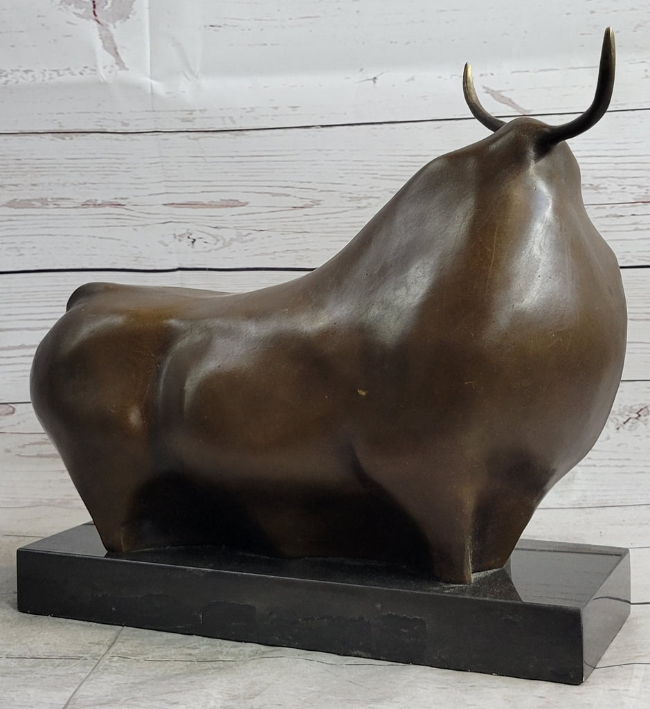 Abstract Modern Art Classic Botero Bull Handcrafted Bronze Sculpture