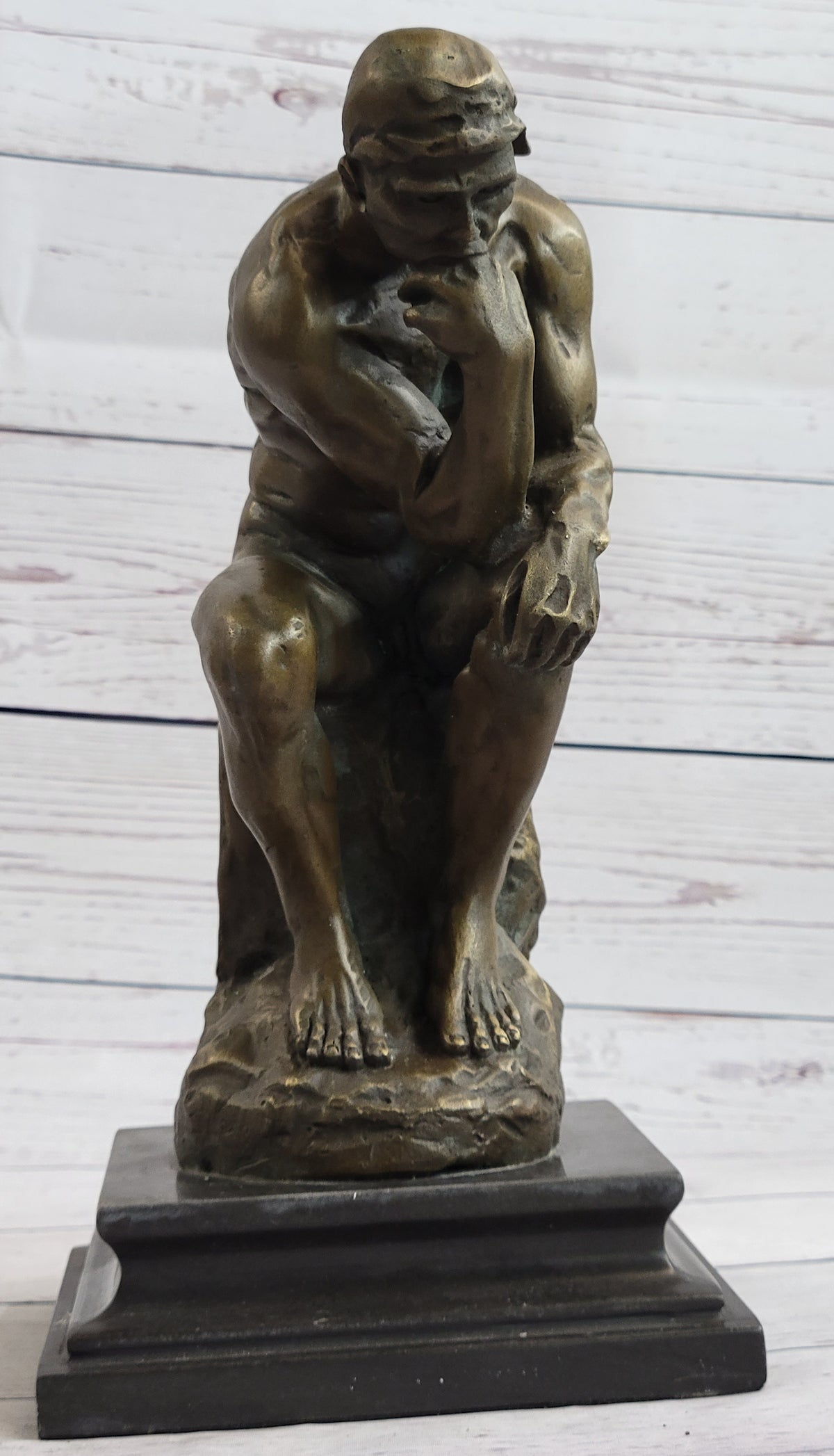 Large Rodin Famous The Thinker Bronze Marble Sculpture Art Deco Marble ...